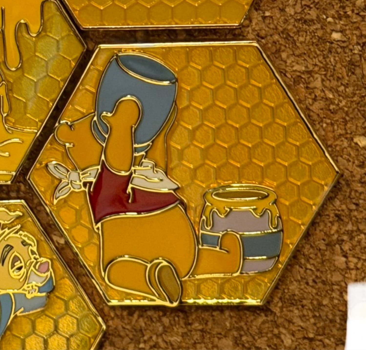 Winnie the Pooh Drinking Honey Honeycomb Pin