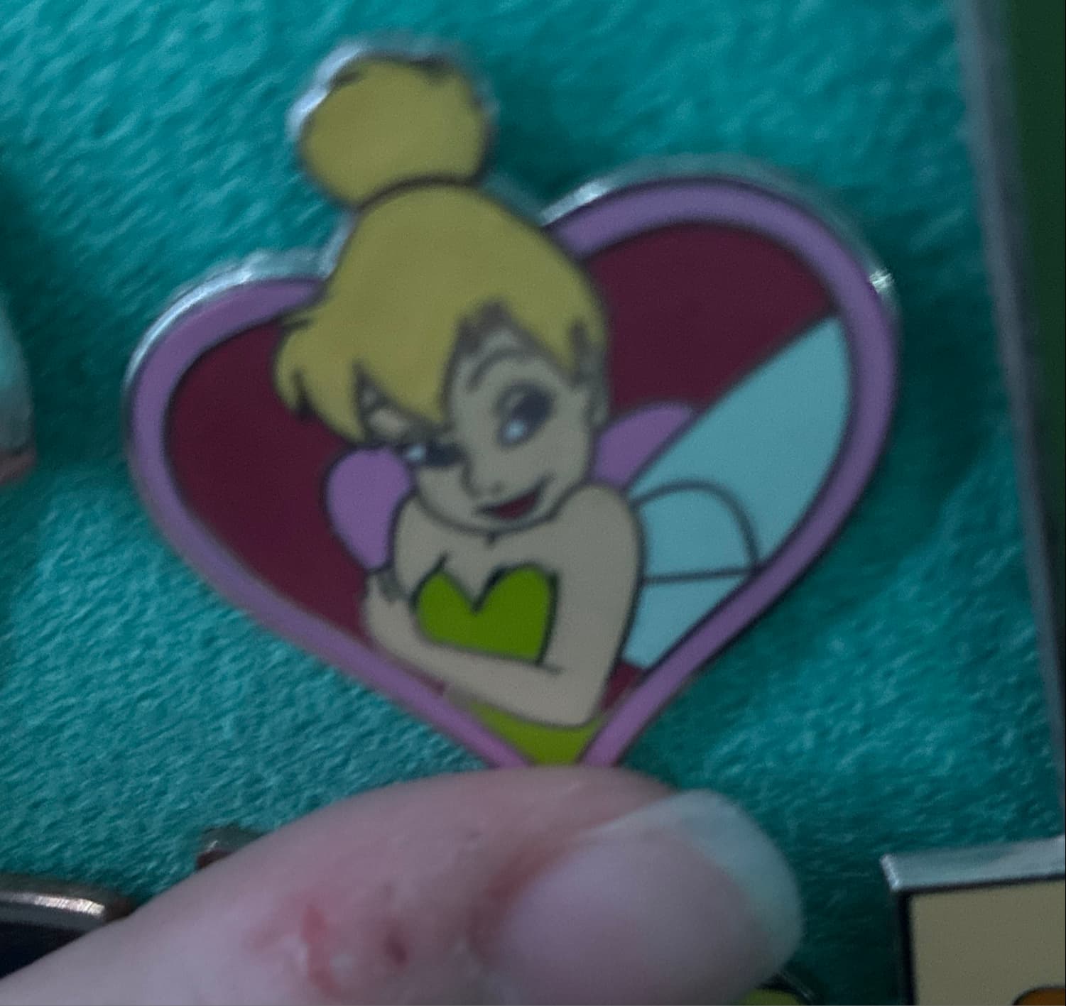 Tinker Bell Pink Heart Pin