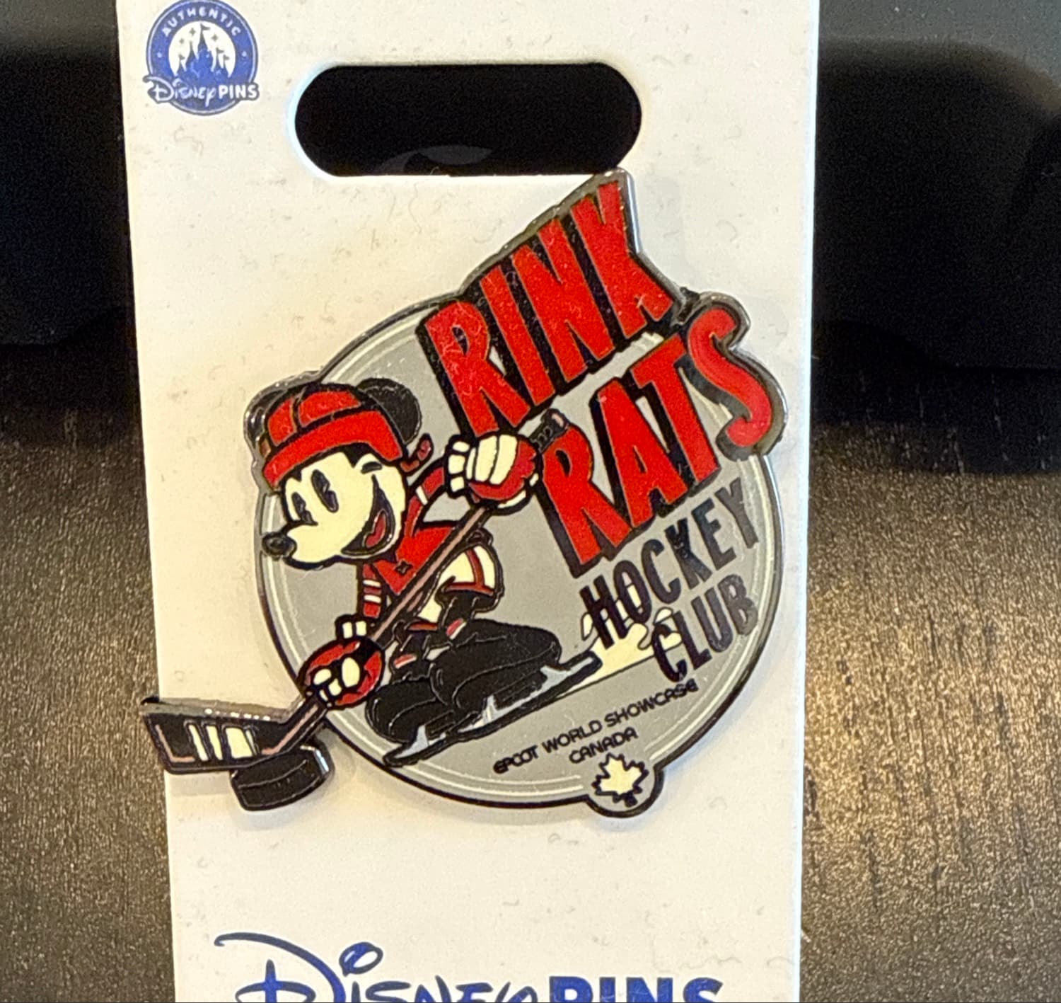Disney Epcot World Showcase Canada Mickey Mouse Rink Rats Hockey Club Pin front