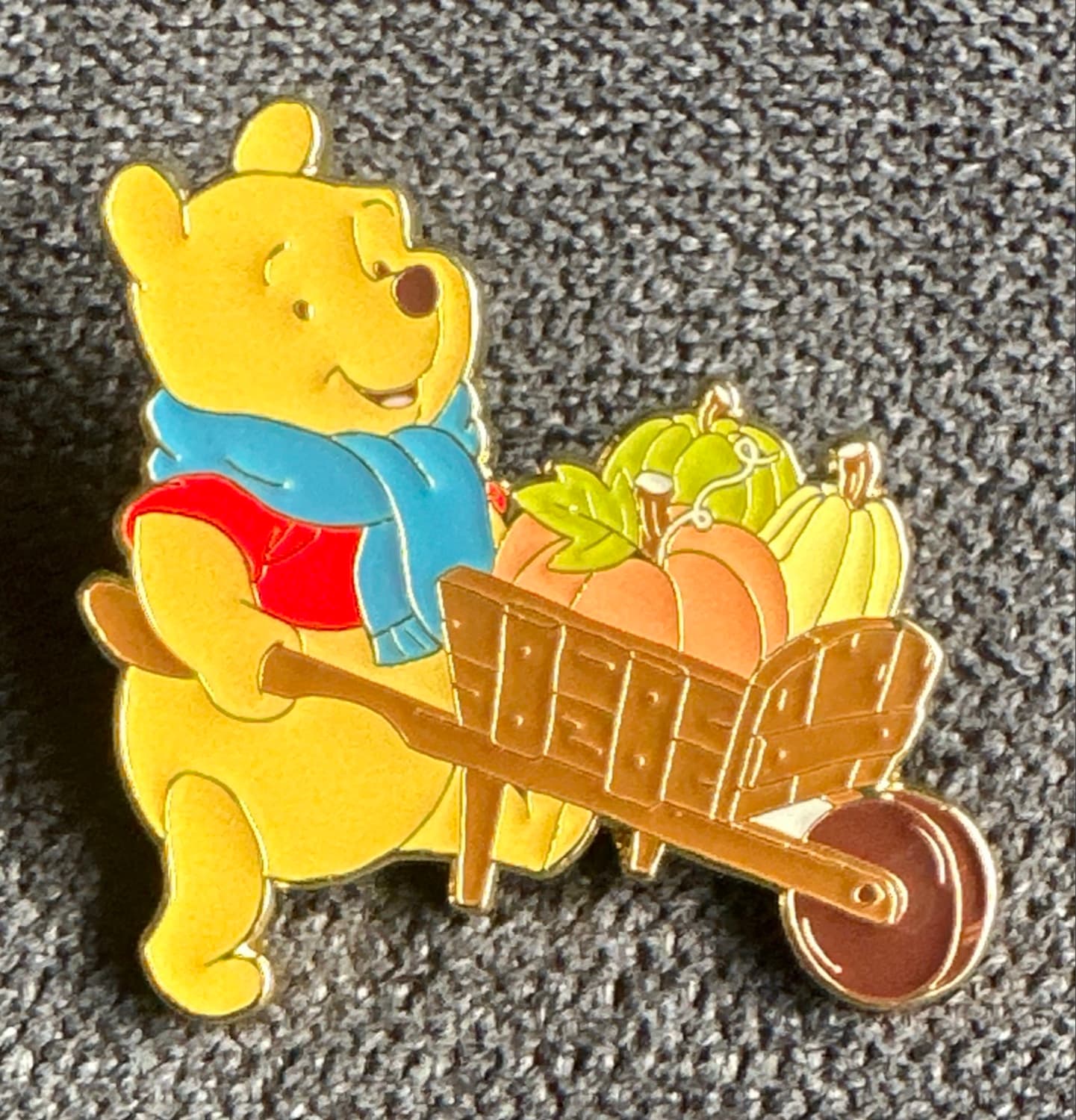 Winnie the Pooh with Pumpkin Wheelbarrow