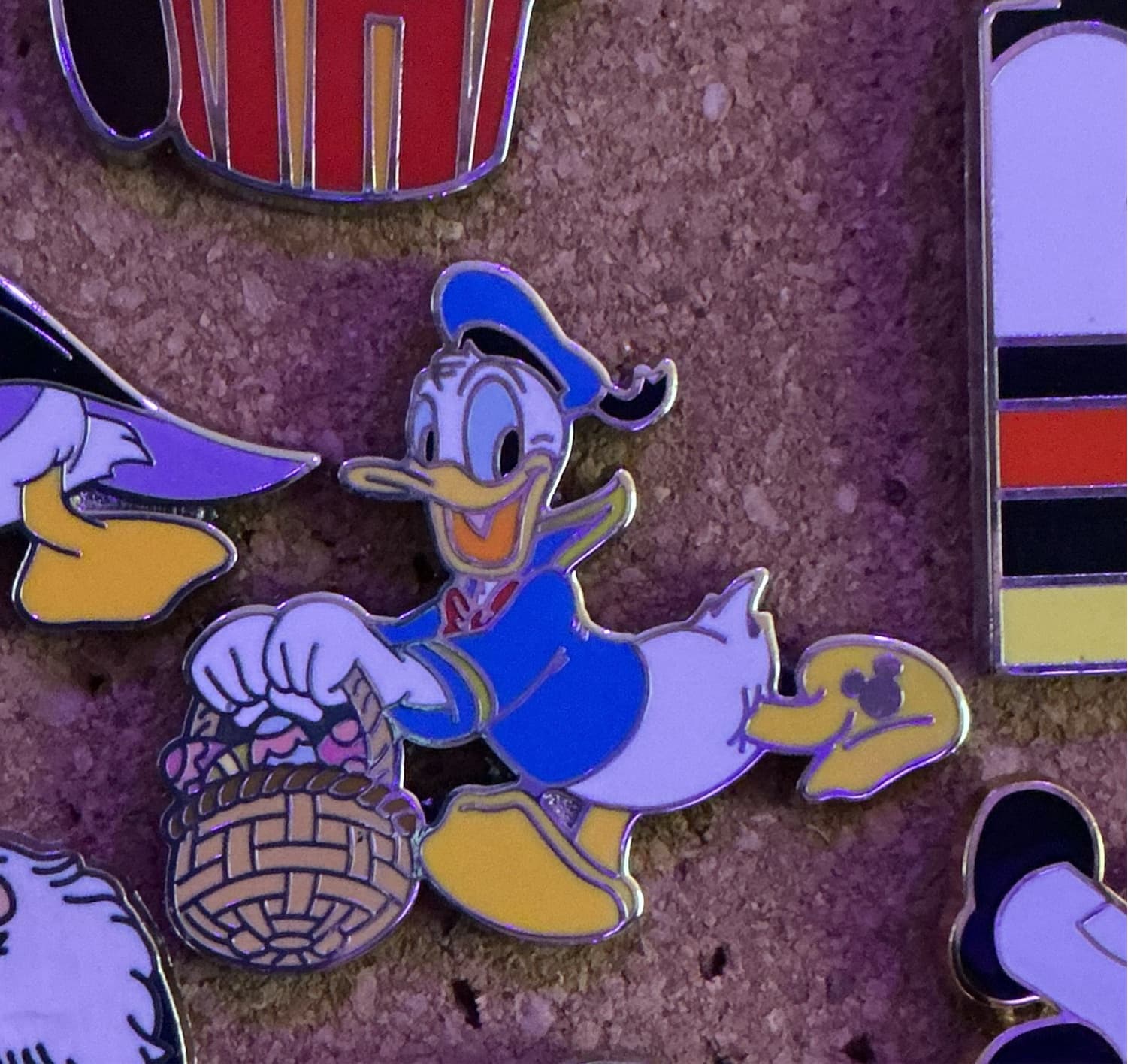 Donald Duck Easter Basket Hidden Mickey Pin