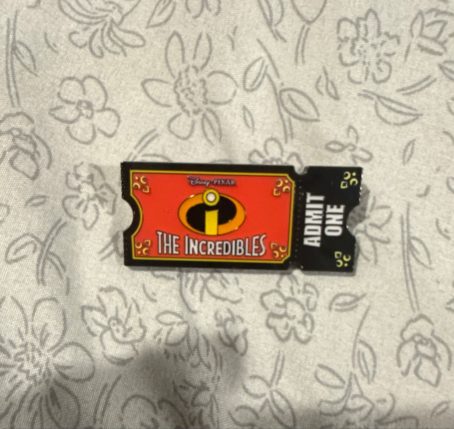 The Incredibles Movie Ticket Enamel Pin