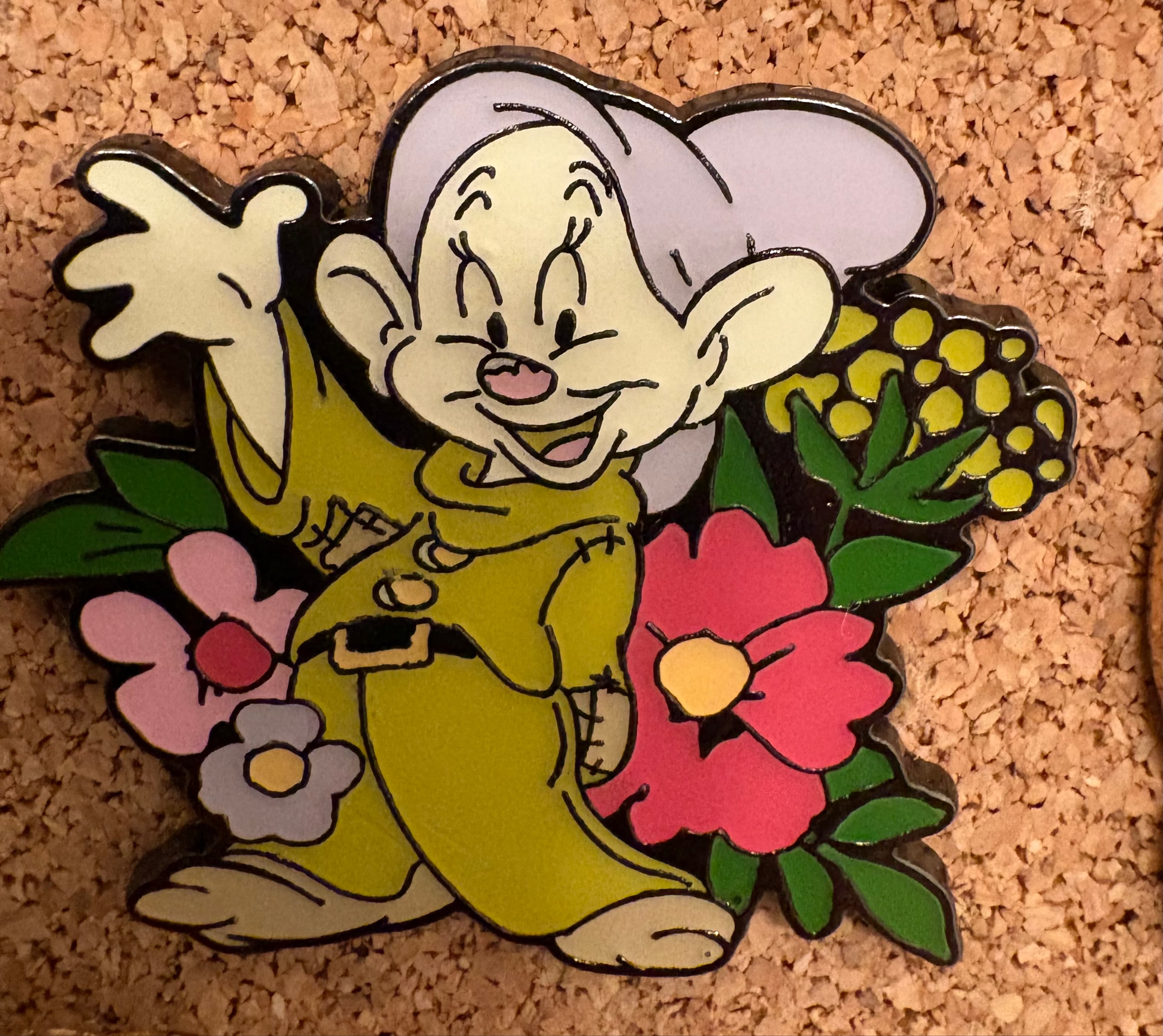 Dopey Princess Series Snow White Floral Enamel Pin