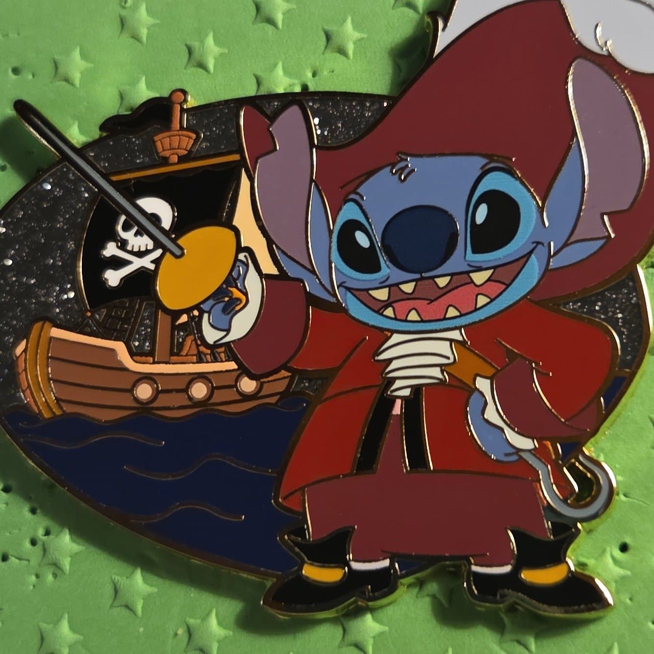 Stitch as Captain Hook with Pirate Ship