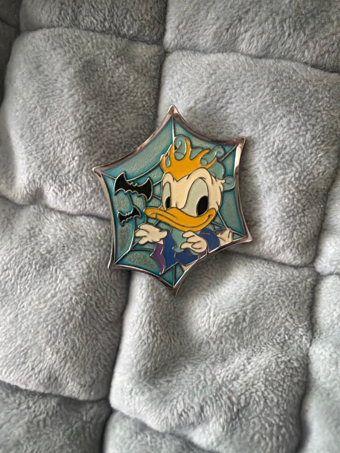 Tokyo Donald Duck Bat Spider Web Halloween Pin front