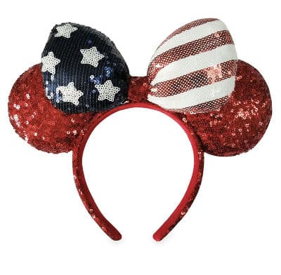 Big Bow Stars and Stripes Americana Sequin Minnie Mouse Ears