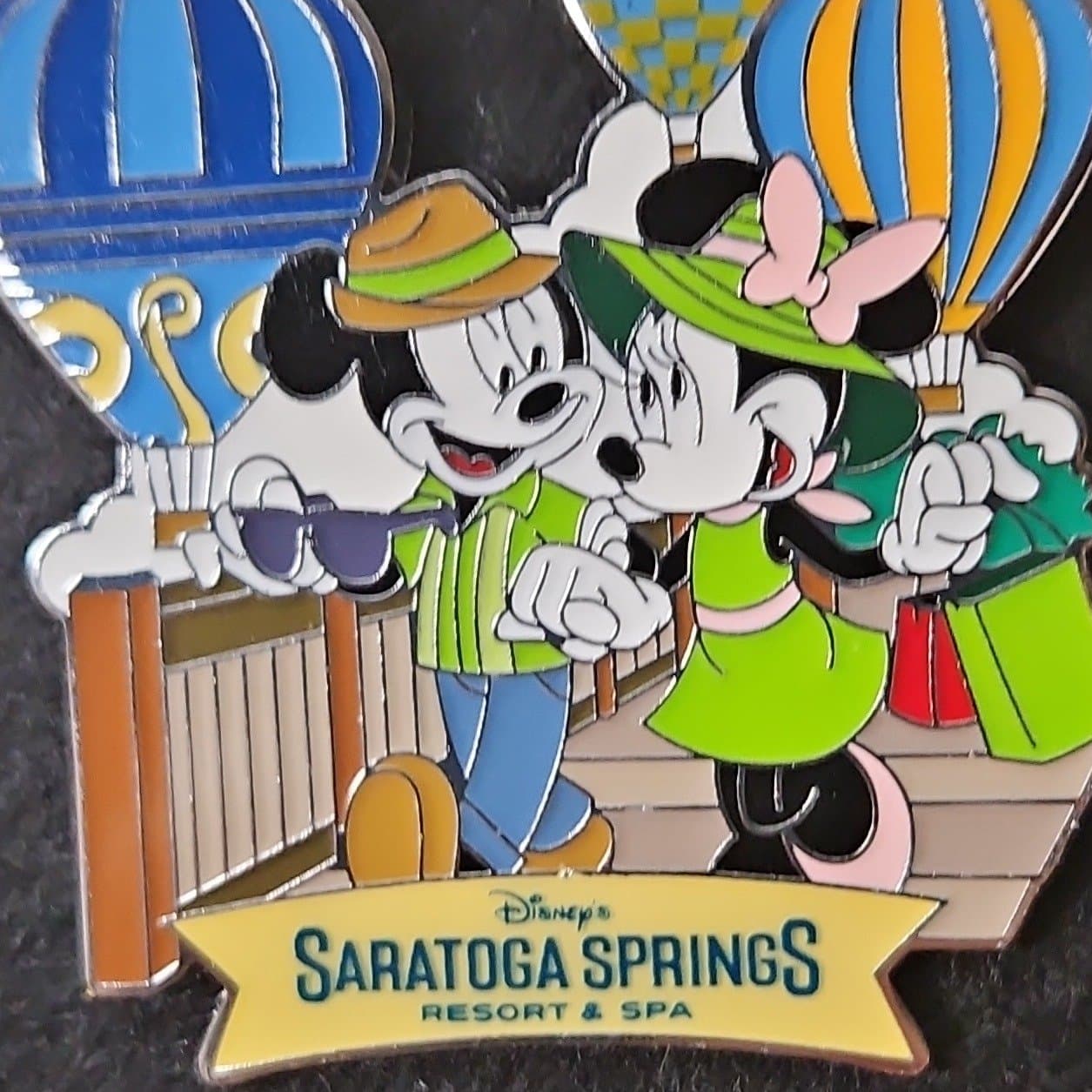 Disney Saratoga Springs Resort Mickey & Minnie Mouse Hot Air Balloons Pin front