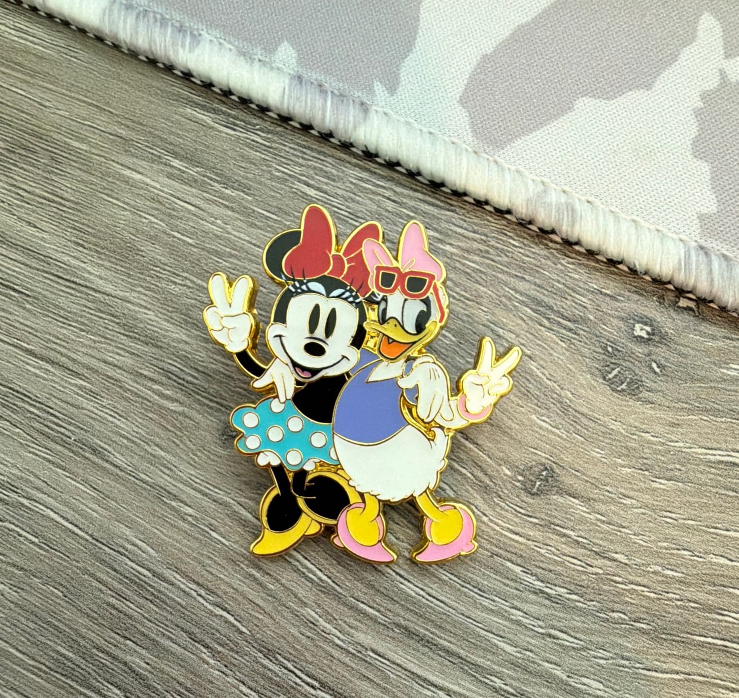Loungefly Disney Minnie & Daisy Peace Sign Enamel Pin