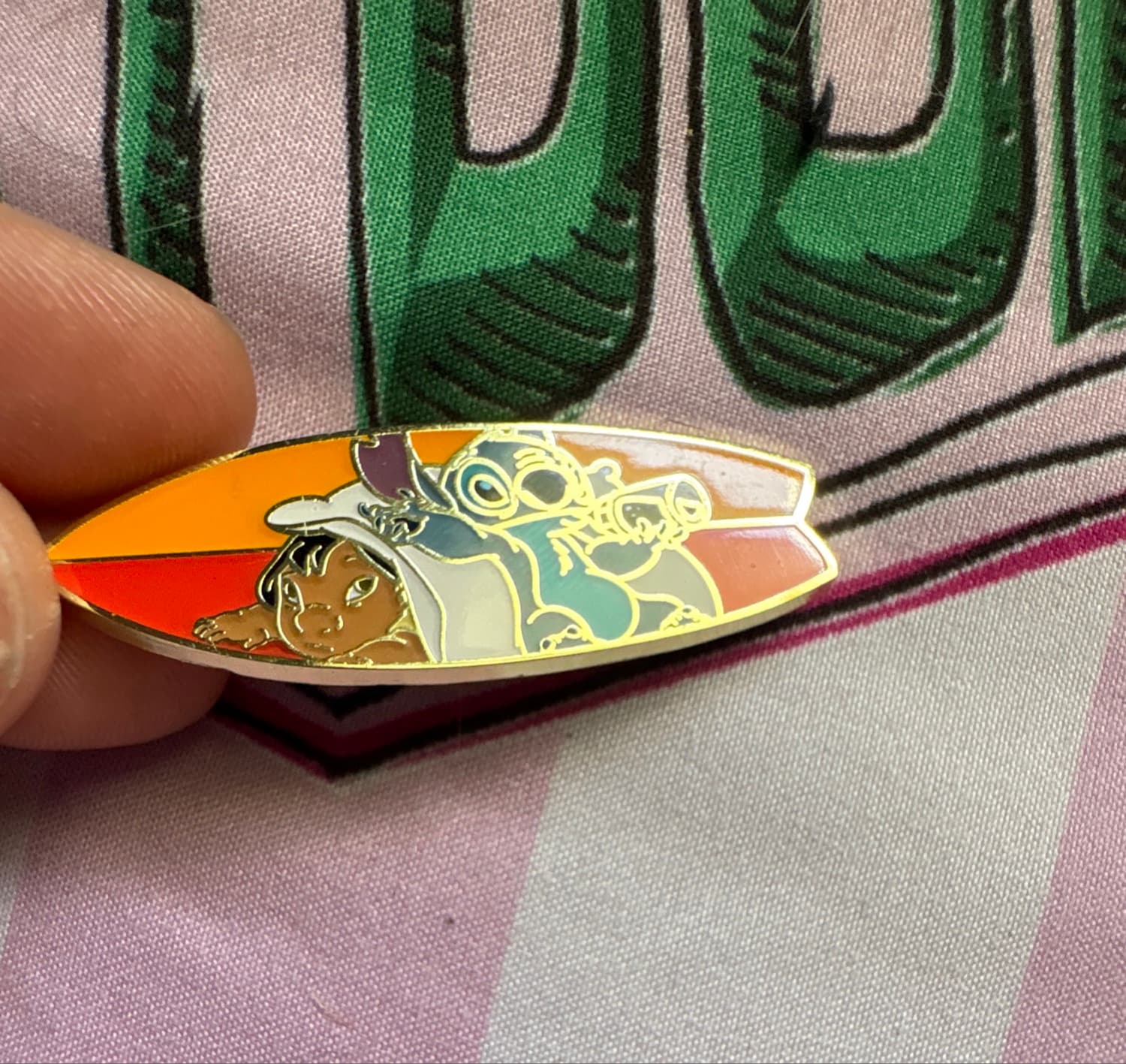 Lilo and Stitch Surf Board Beach Sun Enamel Pin