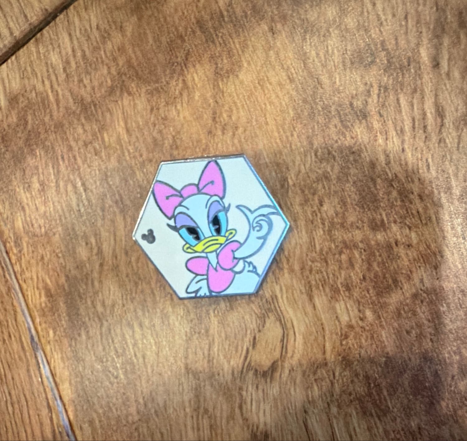 Daisy Hexagon Hidden Mickey Pin