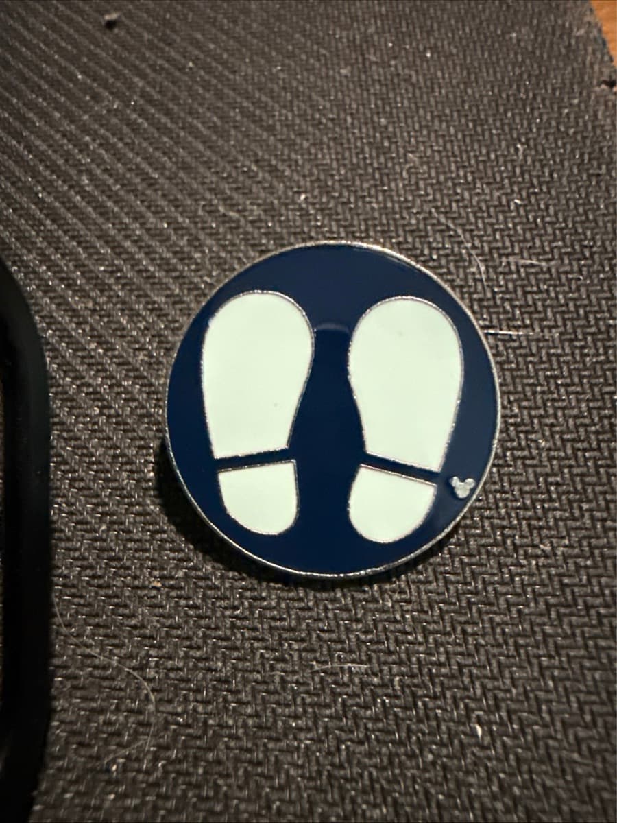 Mickey's Feet Blue Footprints Hidden Mickey Pin front