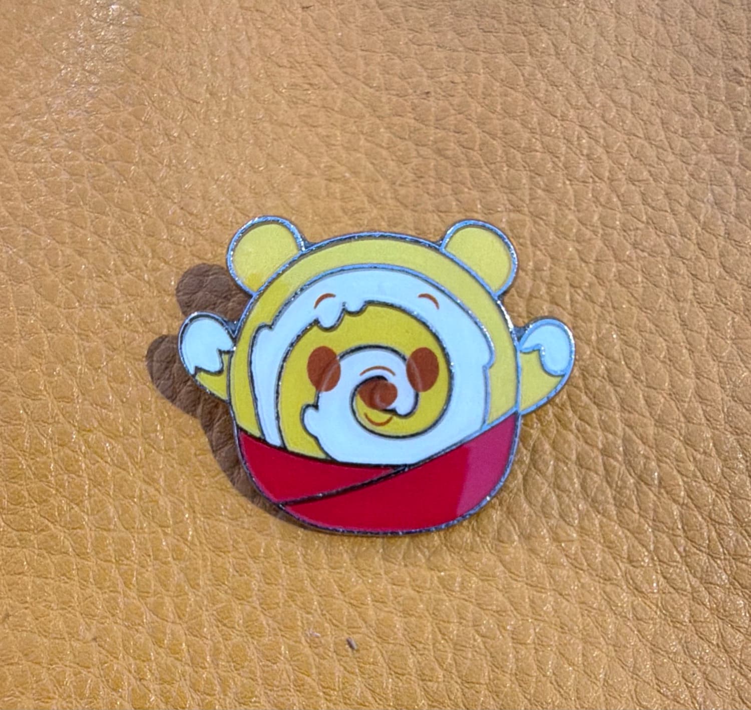 Winnie the Pooh Roll Cake Glitter Enamel Pin