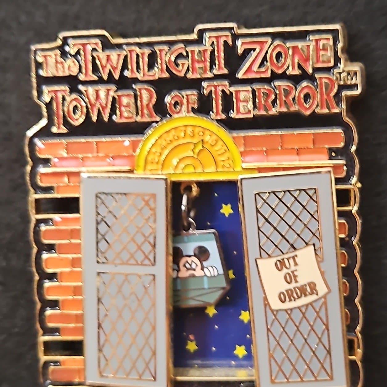 The Twilight Zone Tower Of Terror Mickey Out of Order Hinged Slider Elevator Pin