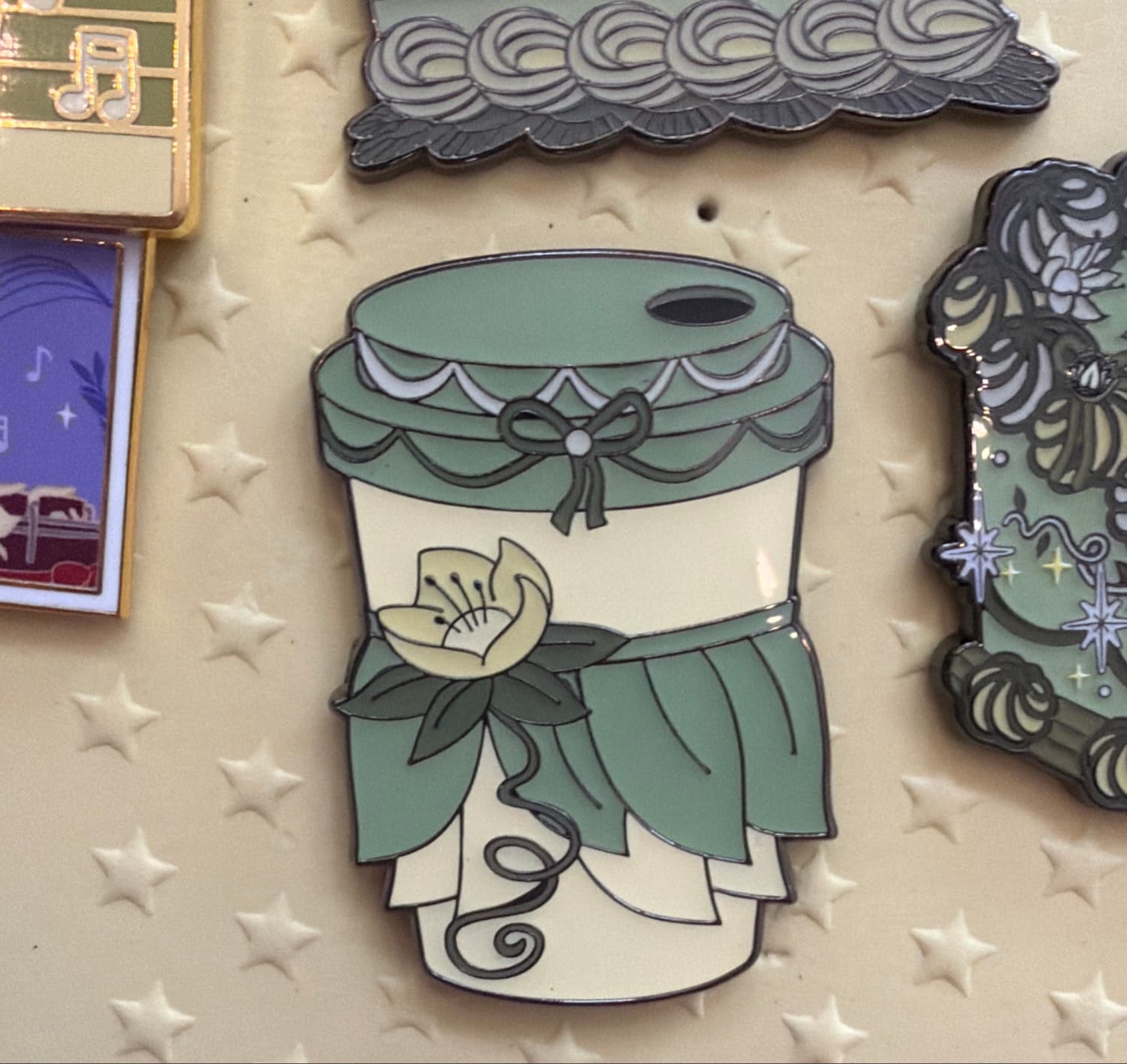 Princess and the Frog Castle Coffee Cup Pin (Tiana) front