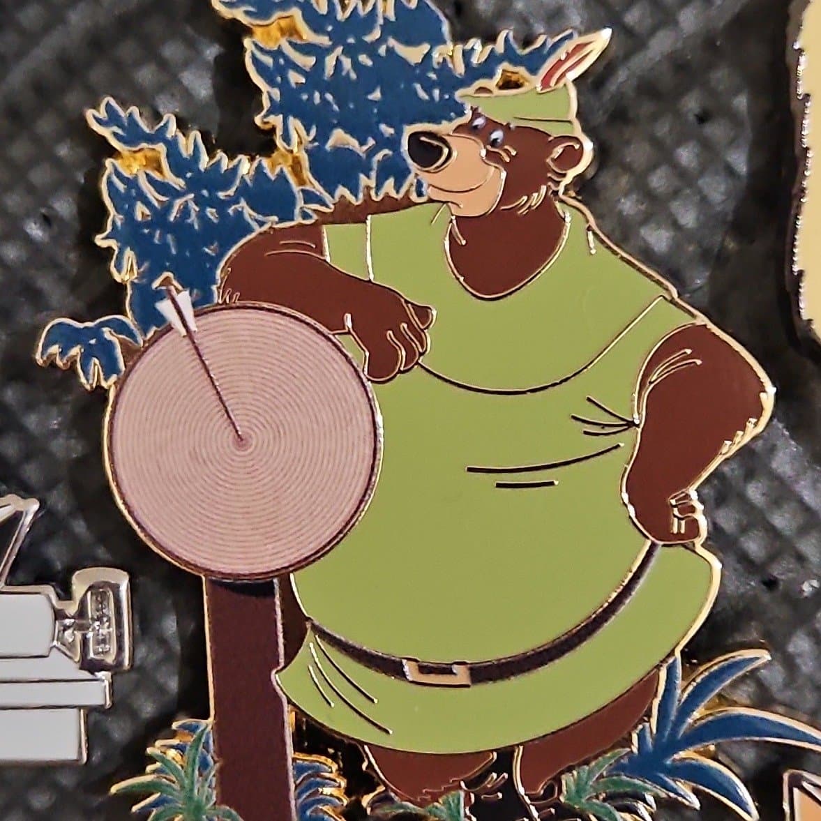 Little John Leaning on Archery Target Pin