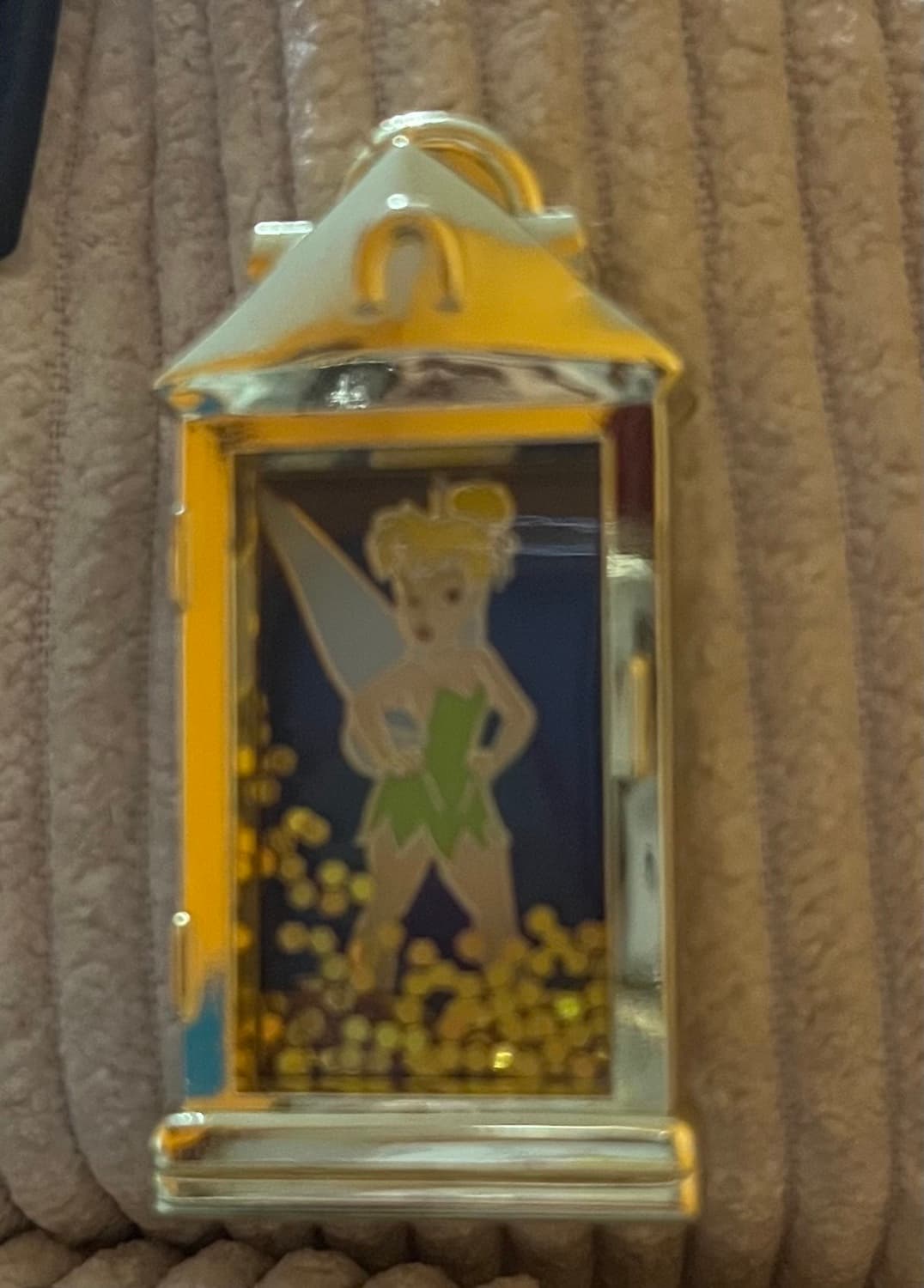 Tinker Bell in Lantern with Gold Glitter front