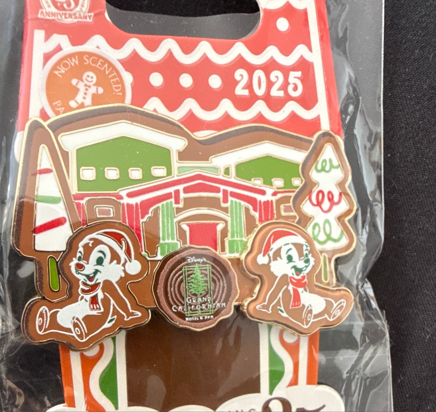 Chip 'n' Dale Gingerbread Grand Californian Hotel Scented Pin front