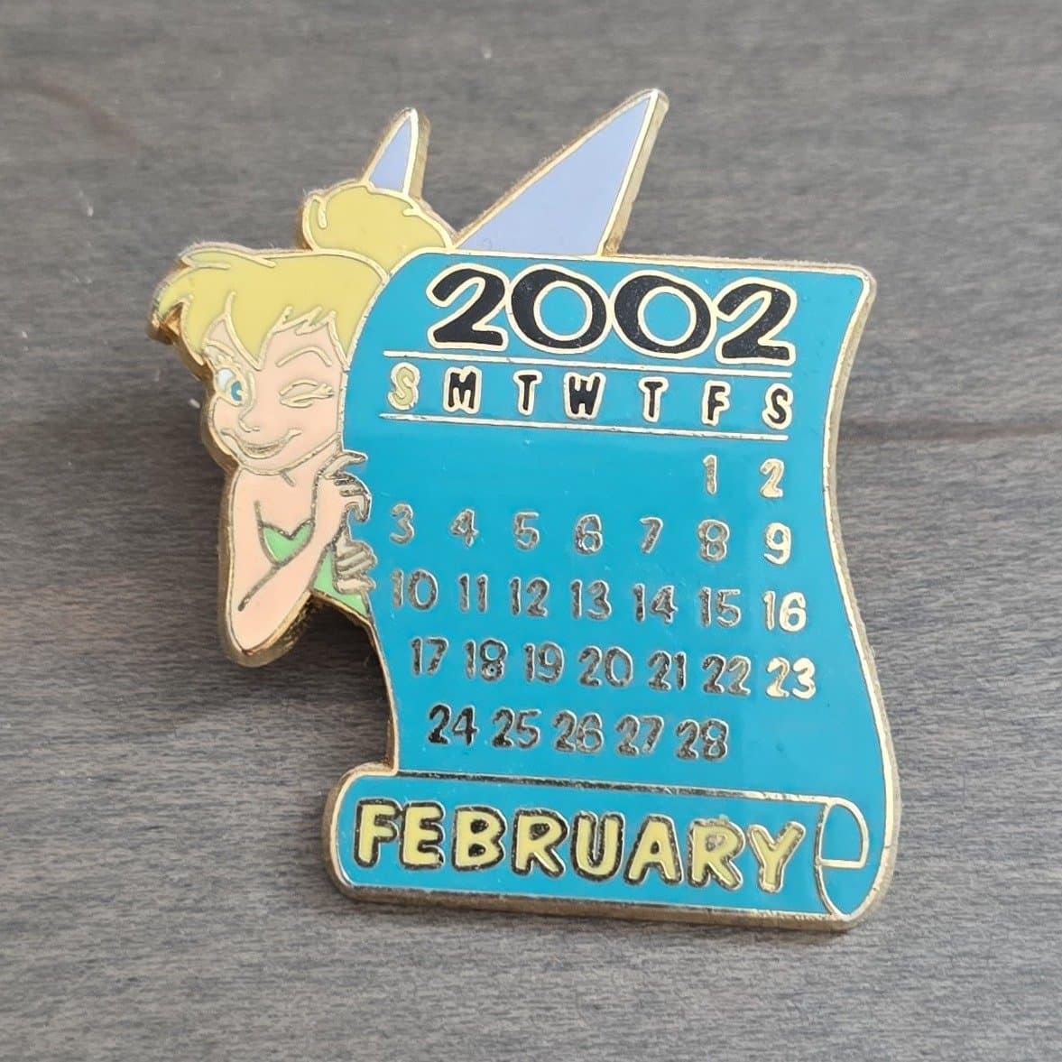 Tinker Bell 12 Months of Magic Calendar Series February 2002 Pin front