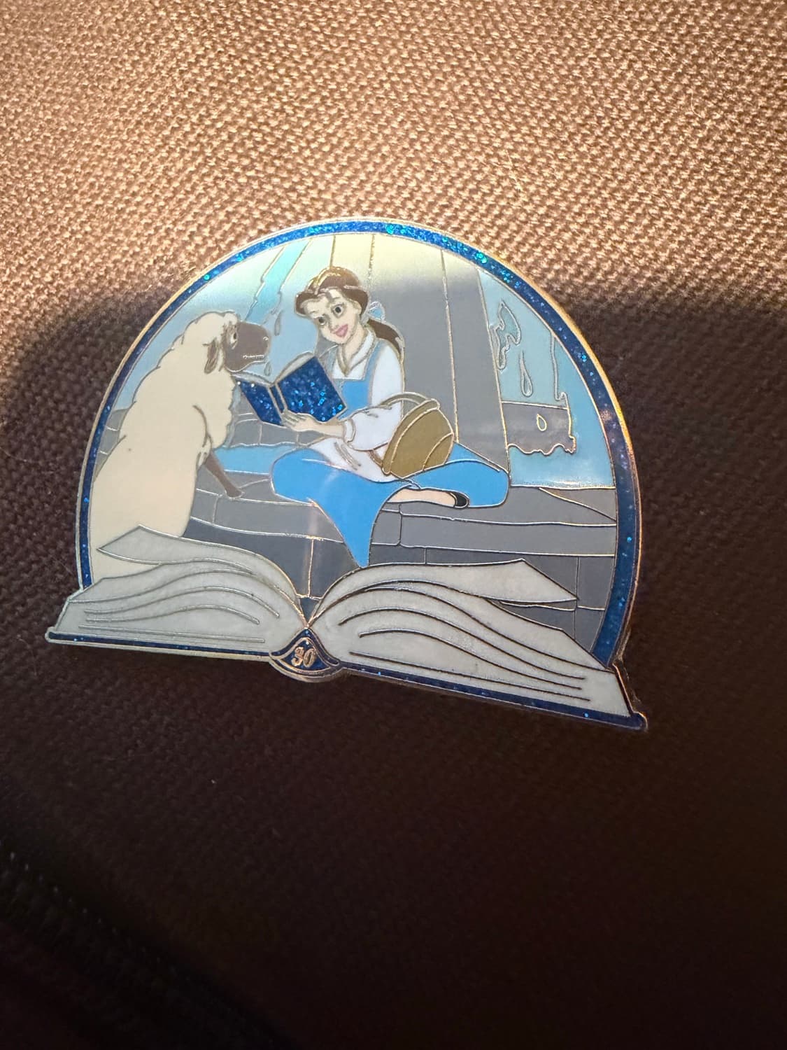 Disney Beauty And The Beast 30th Anniversary Belle Reading Sheep Pin