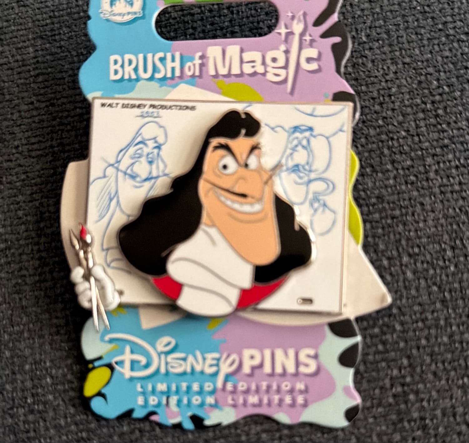 Captain Hook Limited Edition Pin, Peter Pan, Brush of Magic
