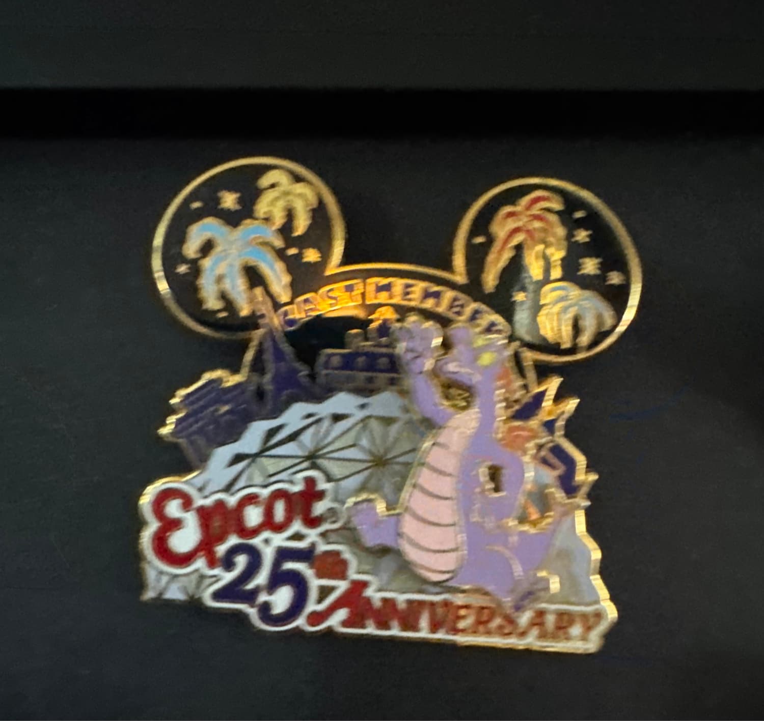 Epcot 25th Anniversary Cast Member Figment Pin front