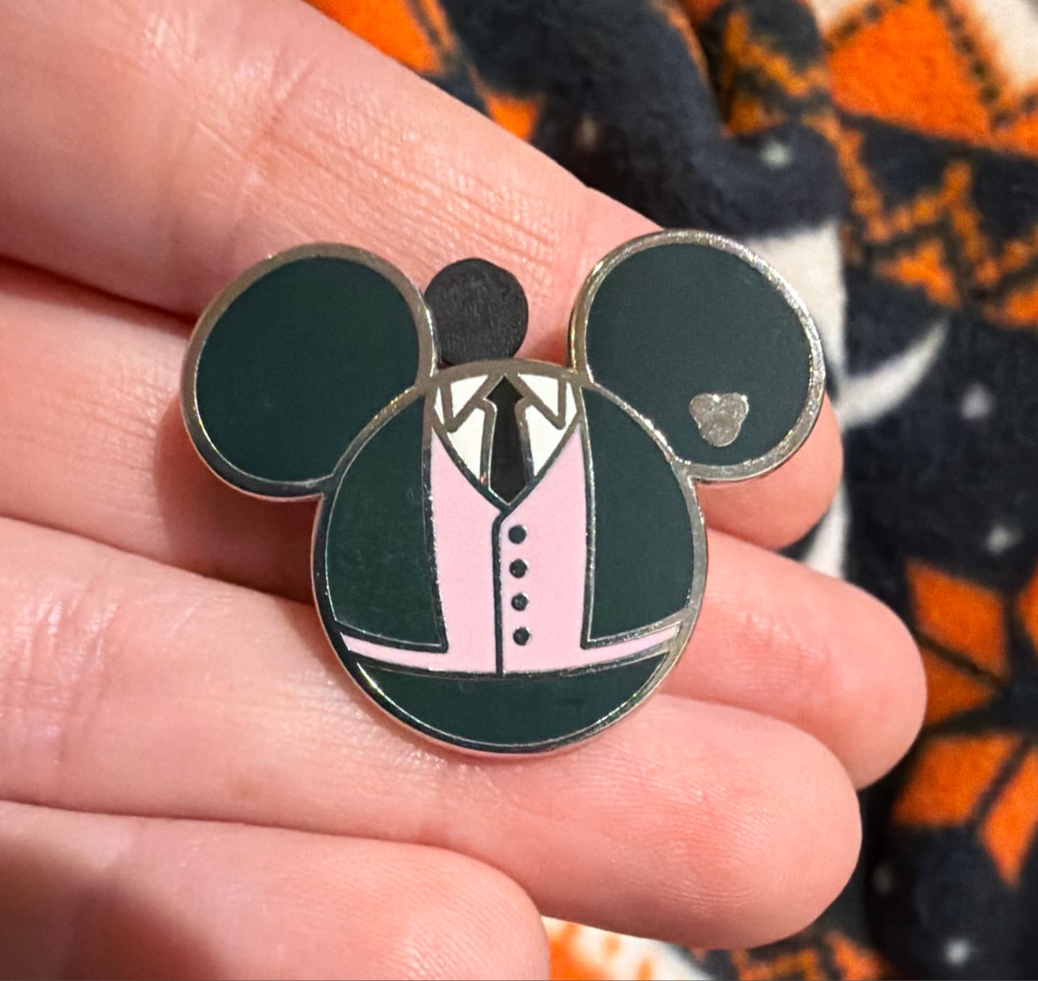 Mickey Mouse Cast Member Costume - Green Suit, Pink Vest front