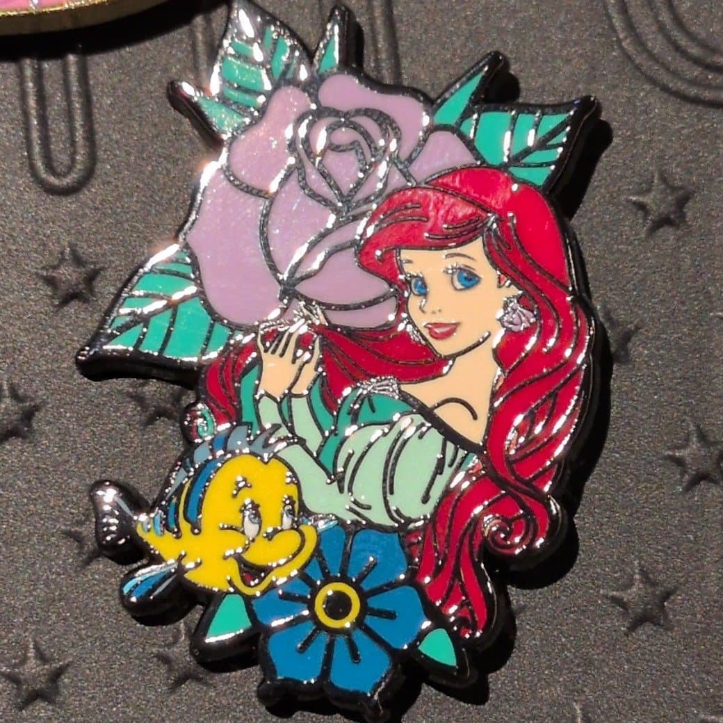 Loungefly Little Mermaid Ariel Flounder Princess Flower Mystery Disney Pin