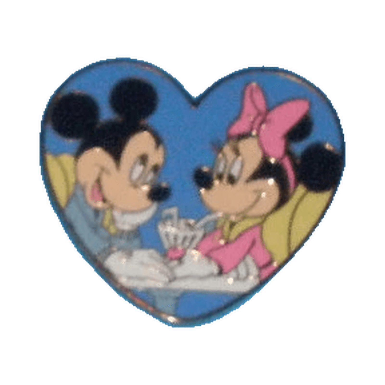 Mickey Mouse and Minnie Mouse at a Table