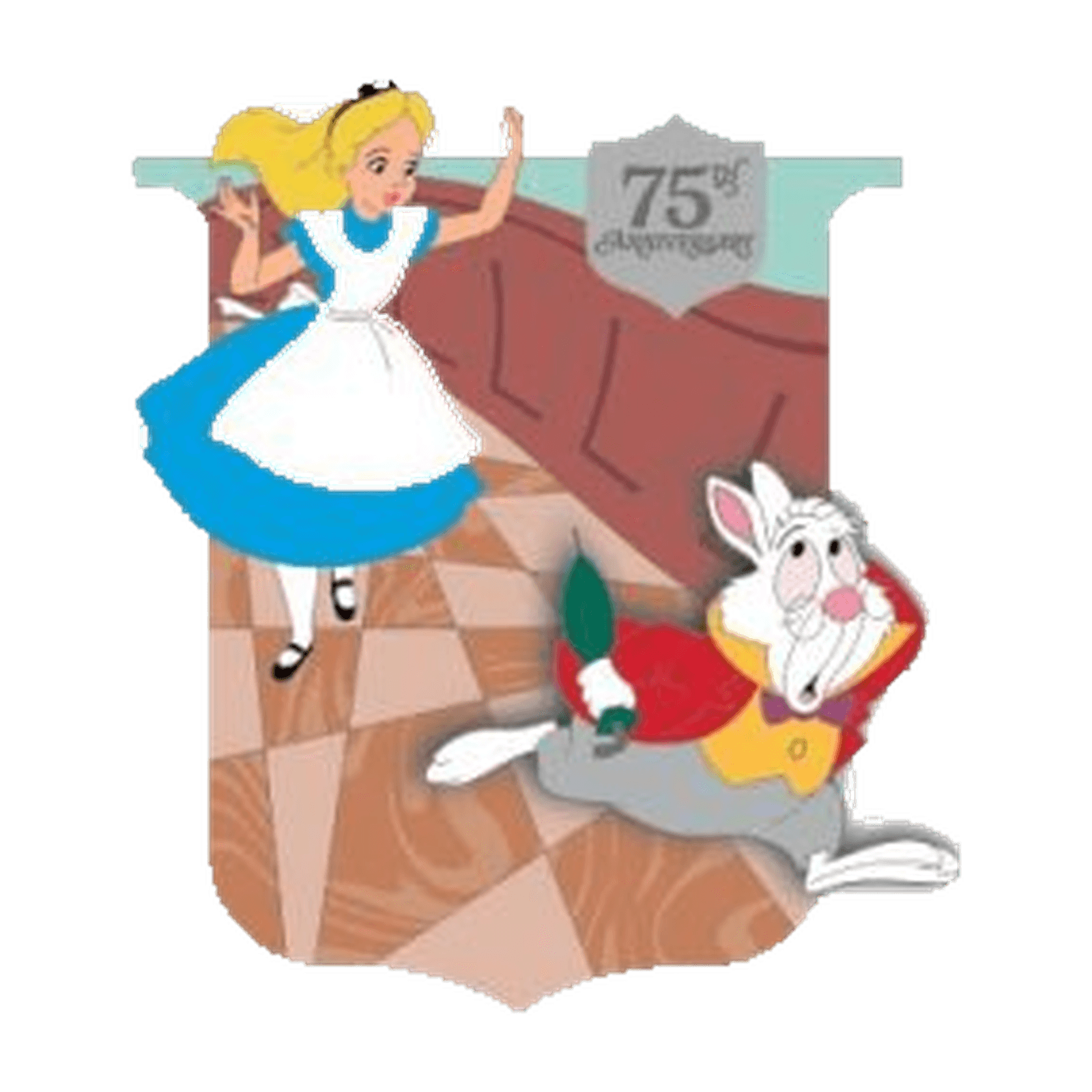 Alice & White Rabbit - Alice in Wonderland 75th Anniversary Pin front