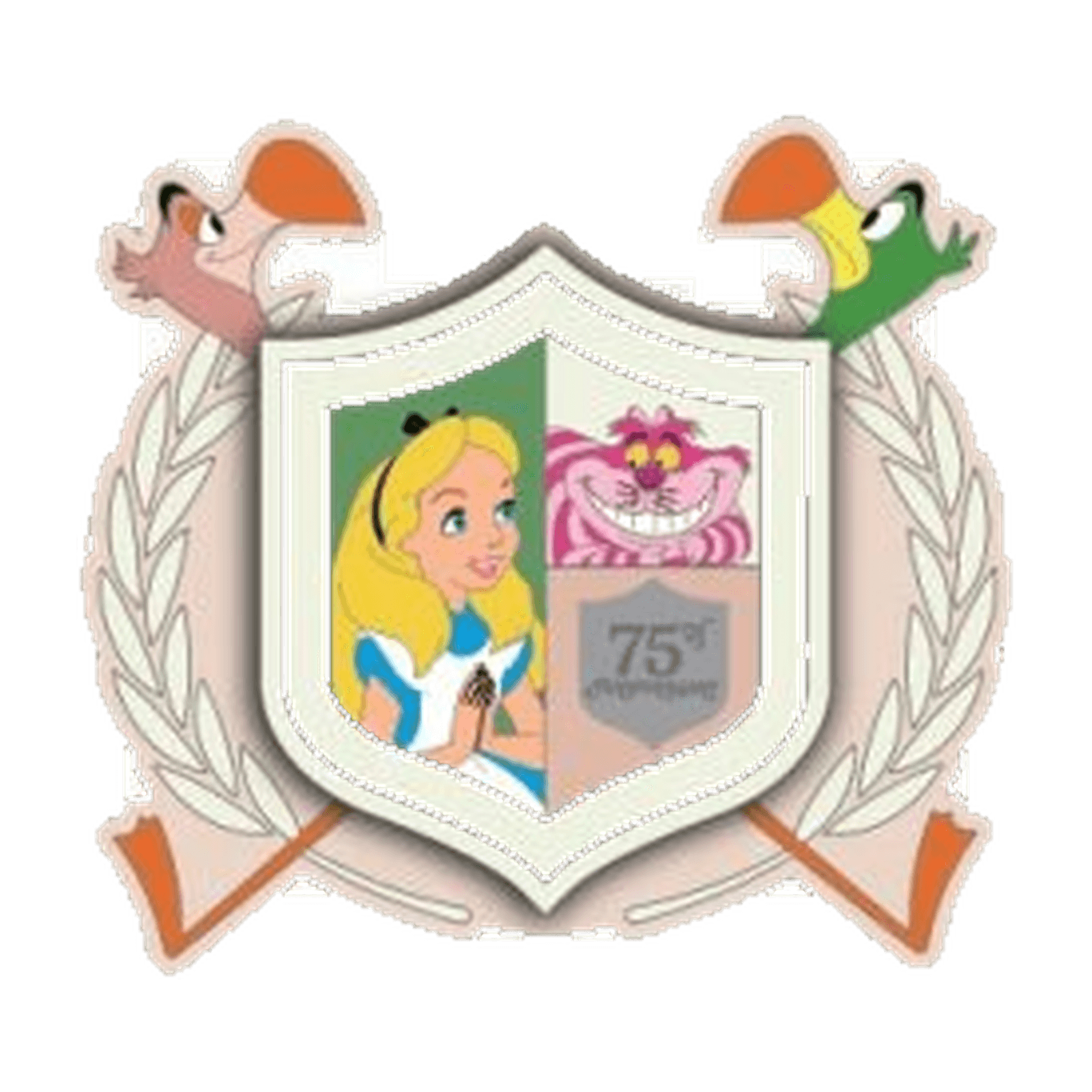 Alice in Wonderland 75th Anniversary Shield Pin front
