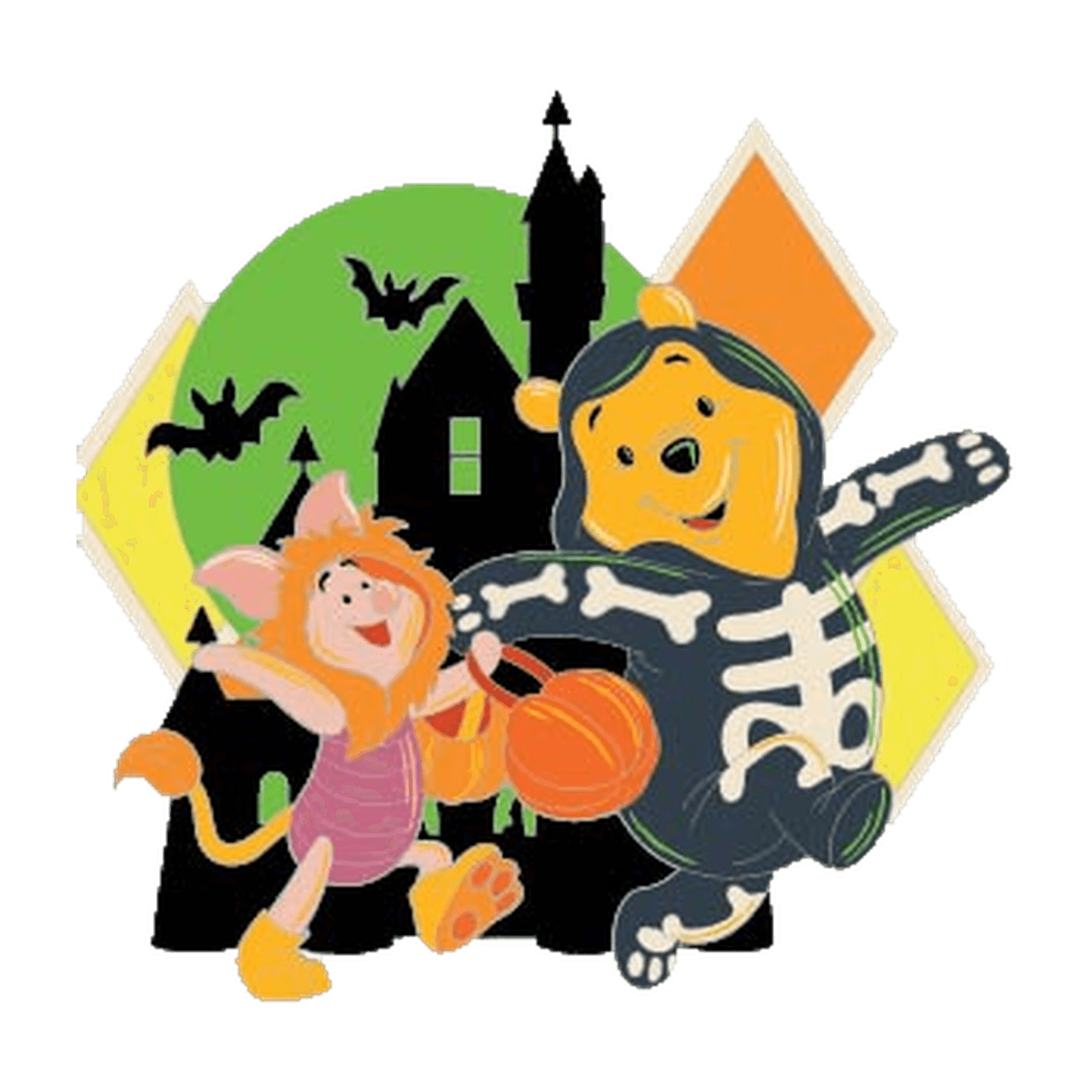 Winnie the Pooh and Piglet Halloween Pin front