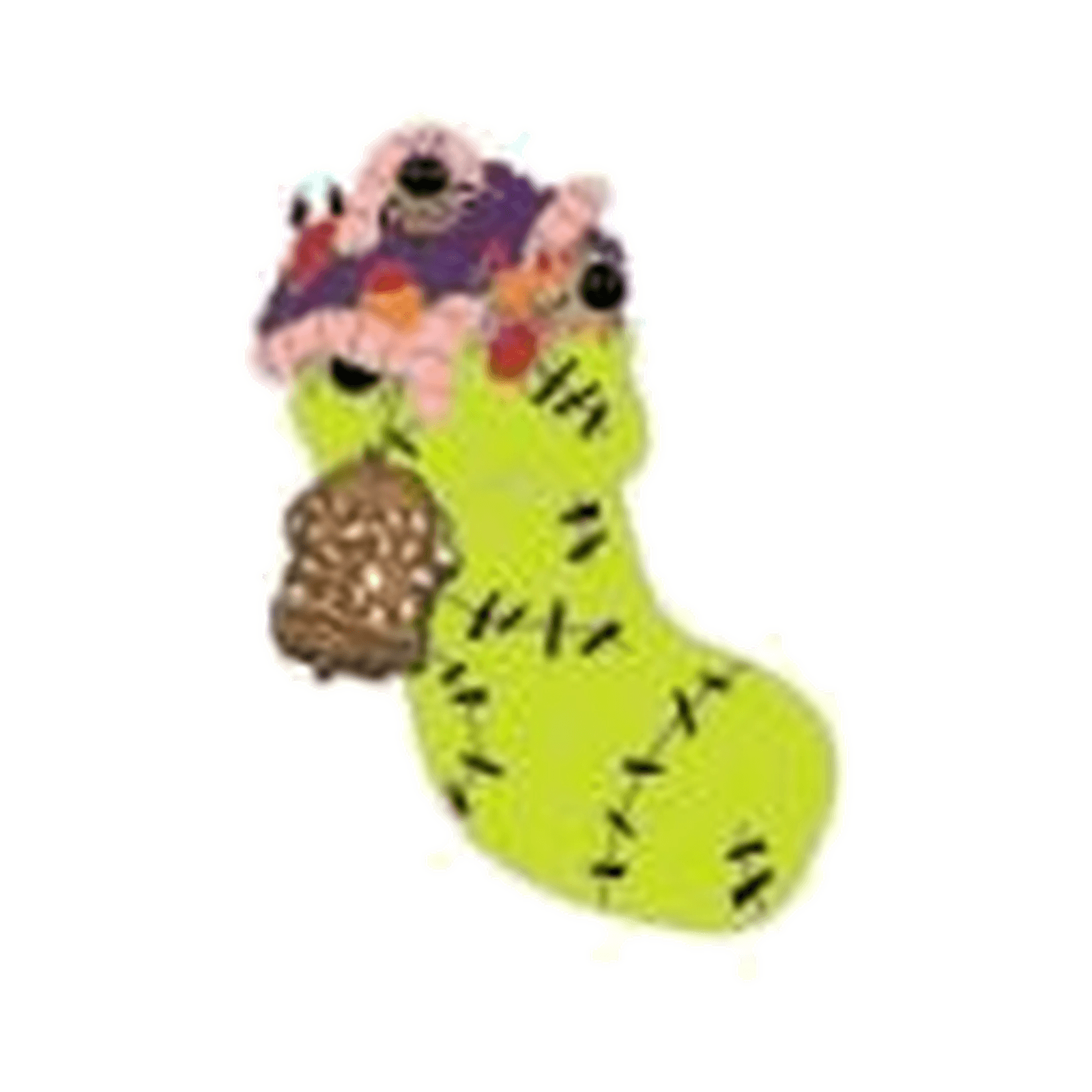 Oogie Boogie Green Stitched Stocking - Haunted Mansion Holiday Mystery Pin front