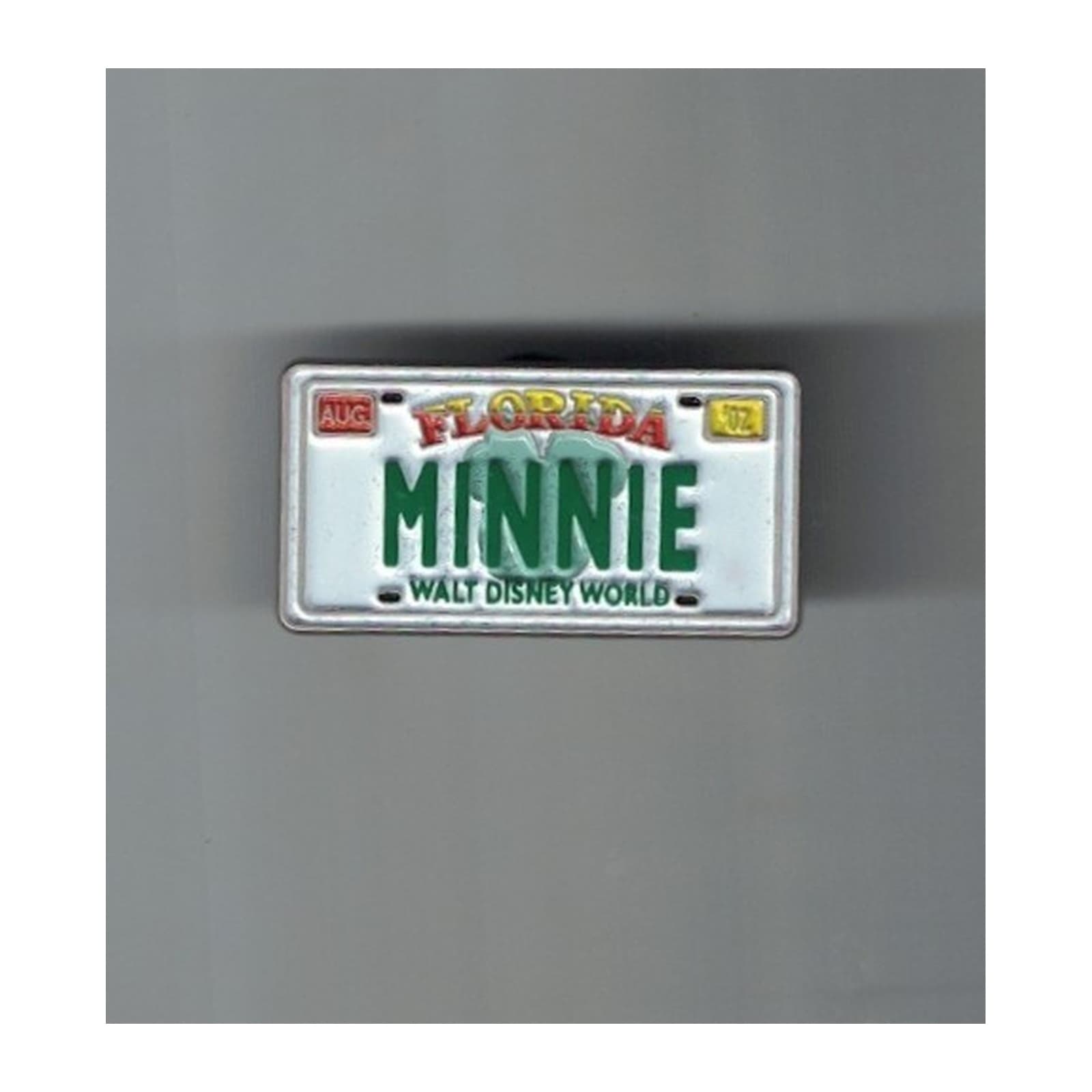 MINNIE Florida License Plate, a 2002 Walt Disney World Cast Lanyard pin