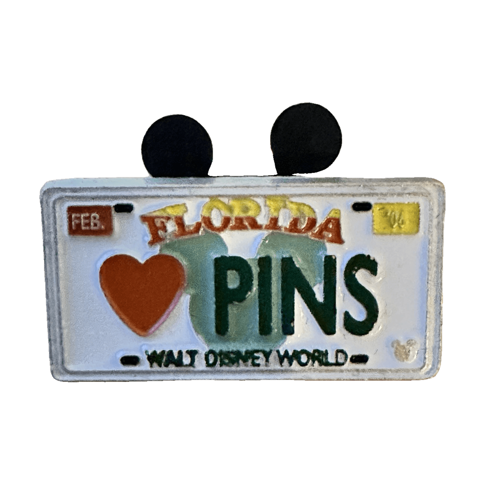 I Love Pins Florida License Plate, a 2005 Walt Disney World Cast Lanyard pin