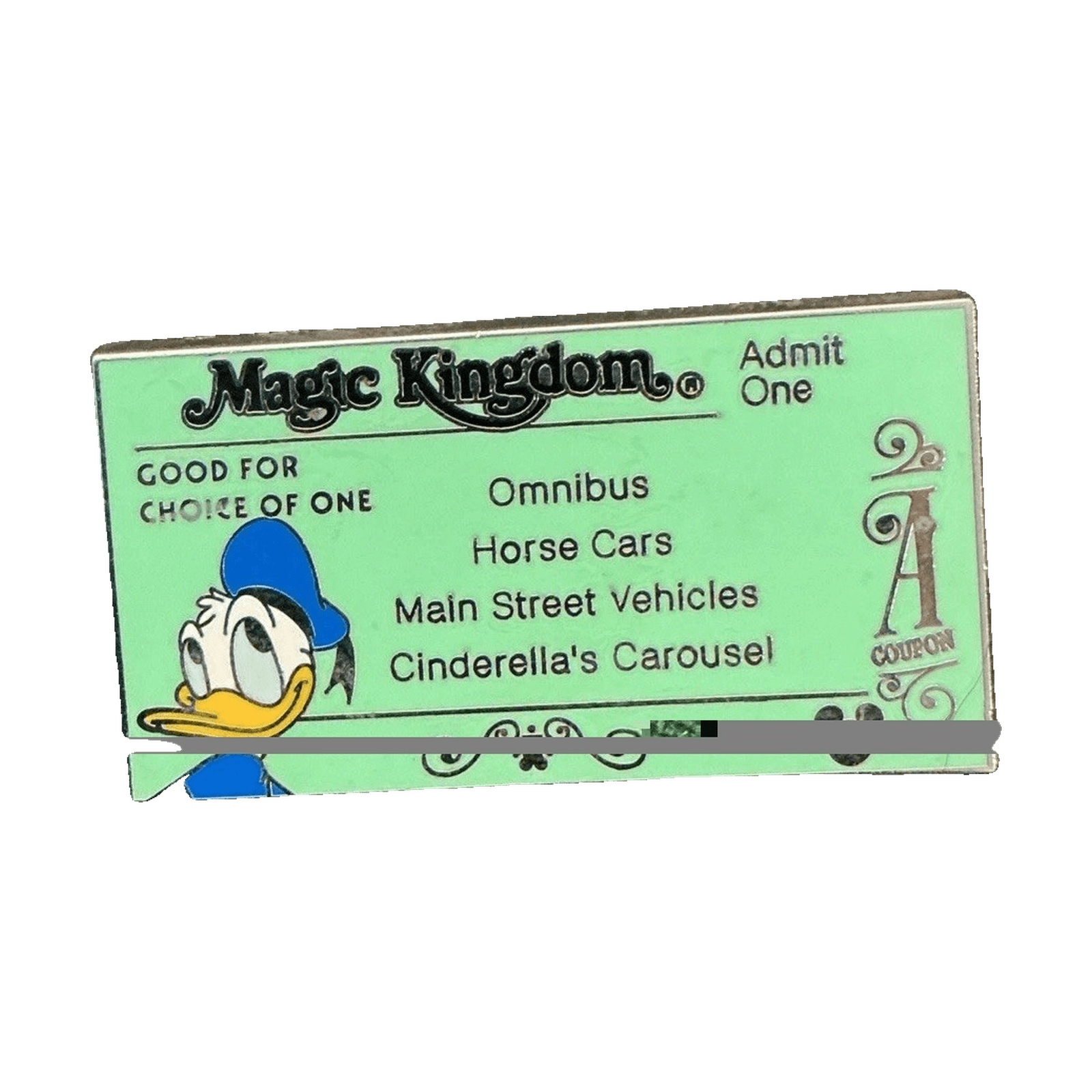 Magic Kingdom A Ticket — Donald Duck, a 2005 Walt Disney World Cast Lanyard pin