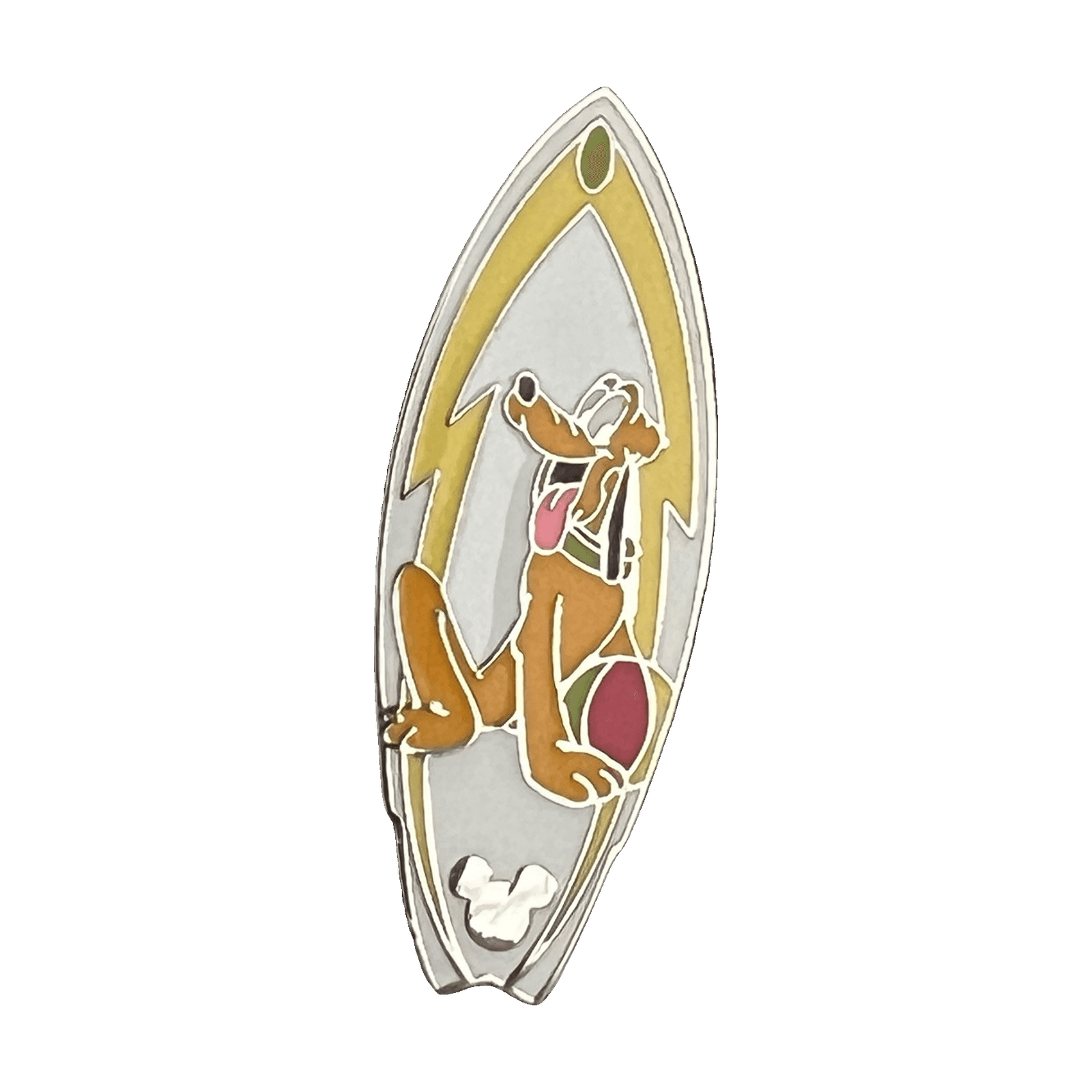 Pluto Surfboard, a 2005 Disneyland Resort Cast Lanyard pin