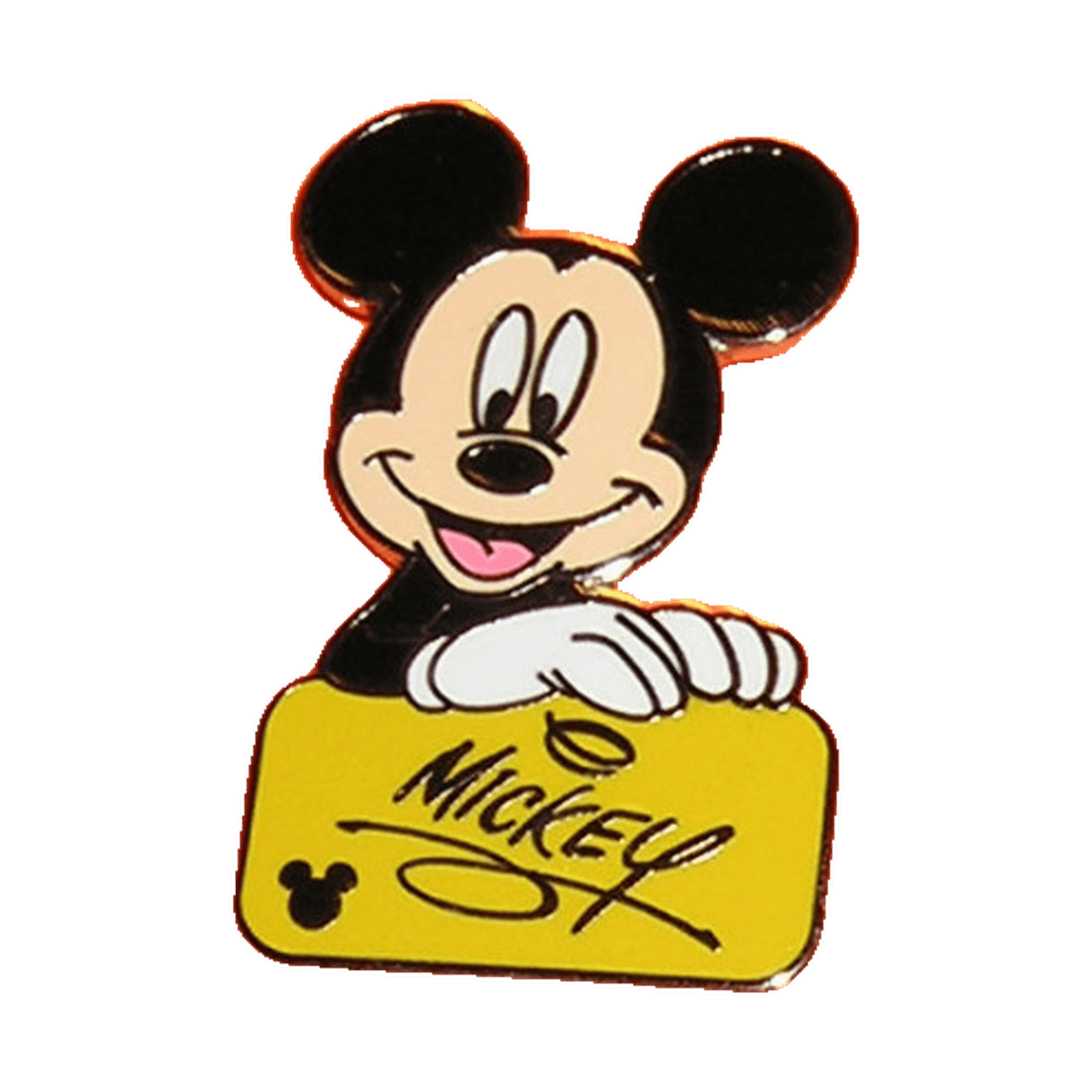 Yellow Mickey Mouse Autograph Tag front