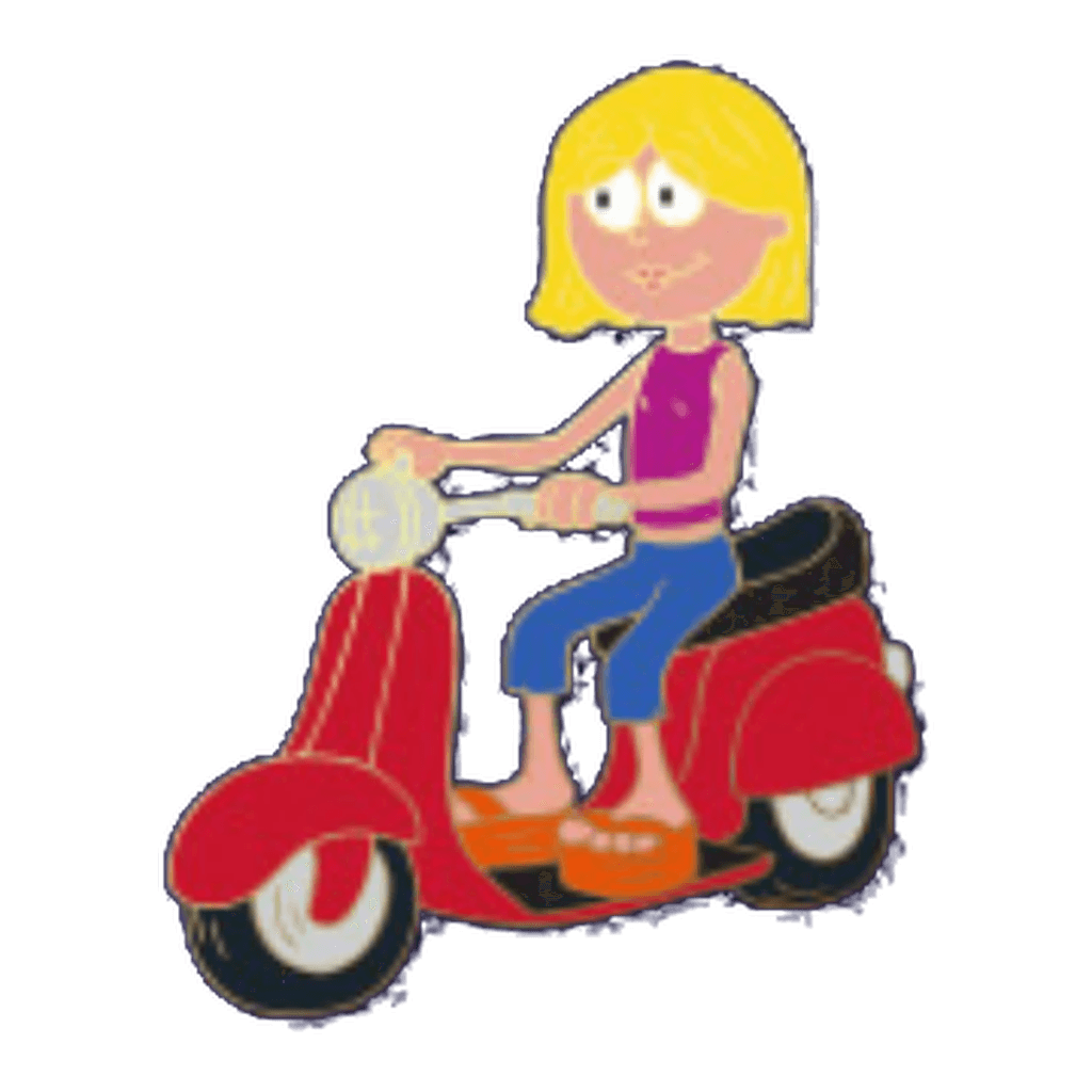 Lizzie on Scooter - Throwback Mystery Series