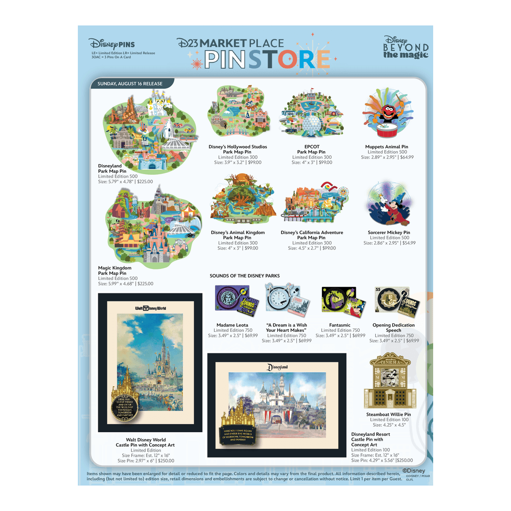 Disneyland Park Map - D23 Marketplace Pin Store Daily Drops