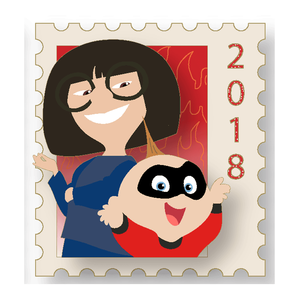 Edna Mode & Jack-Jack - The Ultimate Pixar Stamp front