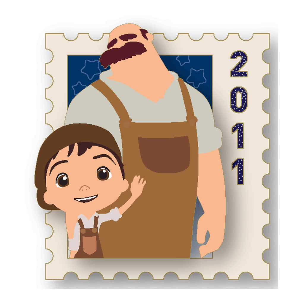 Young Boy & Papa - The Ultimate Pixar Stamp front