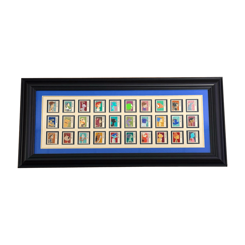 Pixar Stamps - D23 Pin Store Framed Pin Sets front
