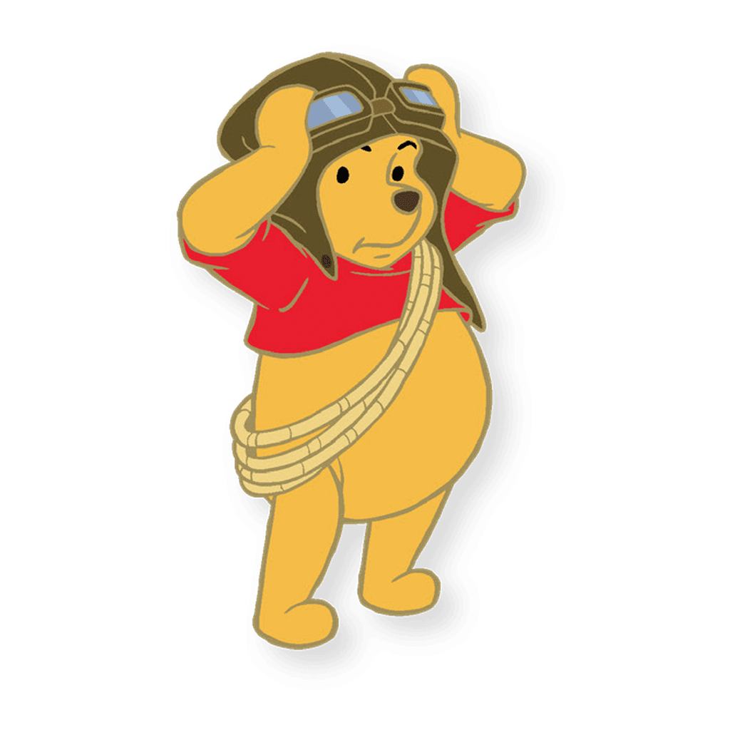 Pooh with Aviator Cap and Rope - Winnie the Pooh Mystery Pin Collection front