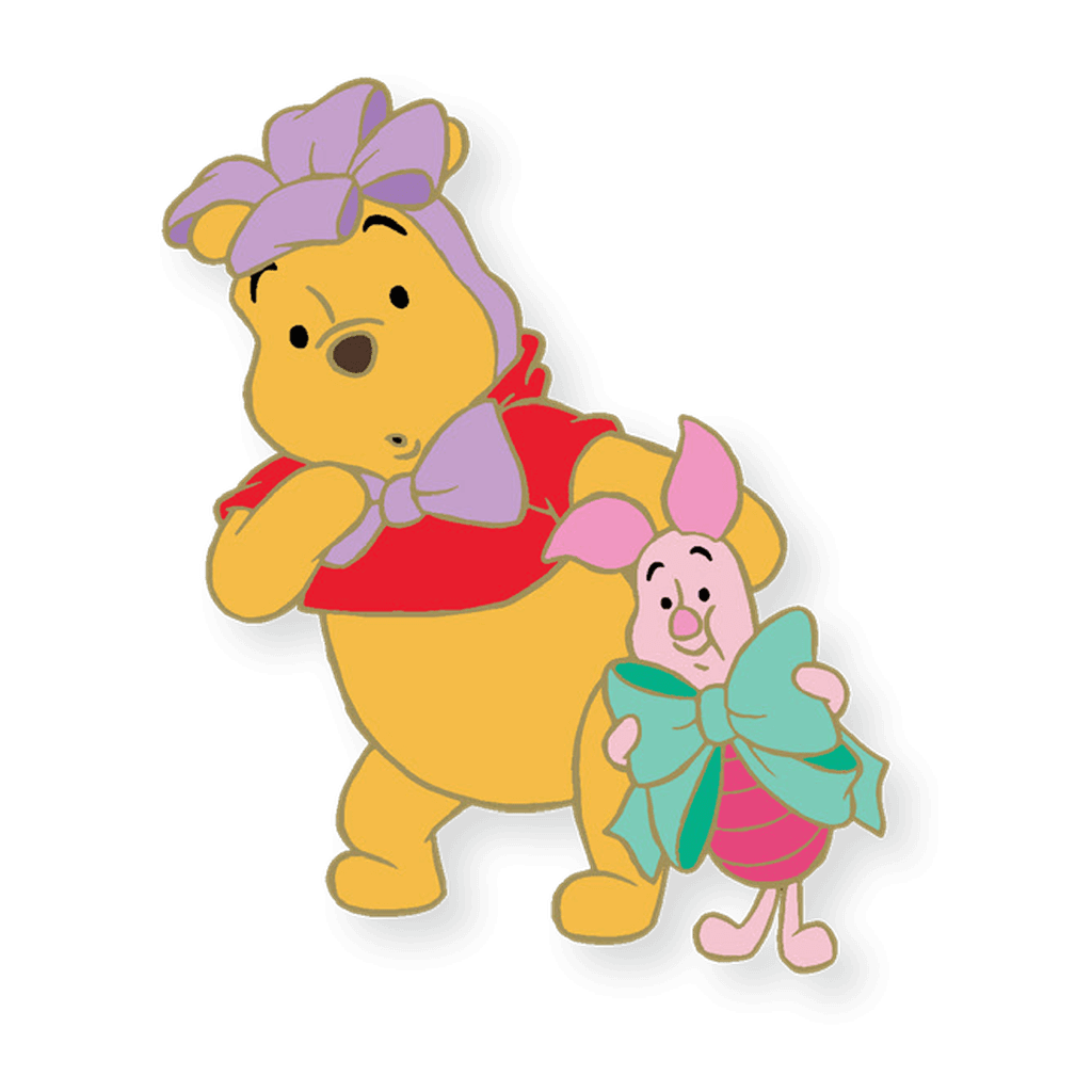 Pooh and Piglet Wearing Bows and Ribbons - Winnie the Pooh Mystery Pin Collection front
