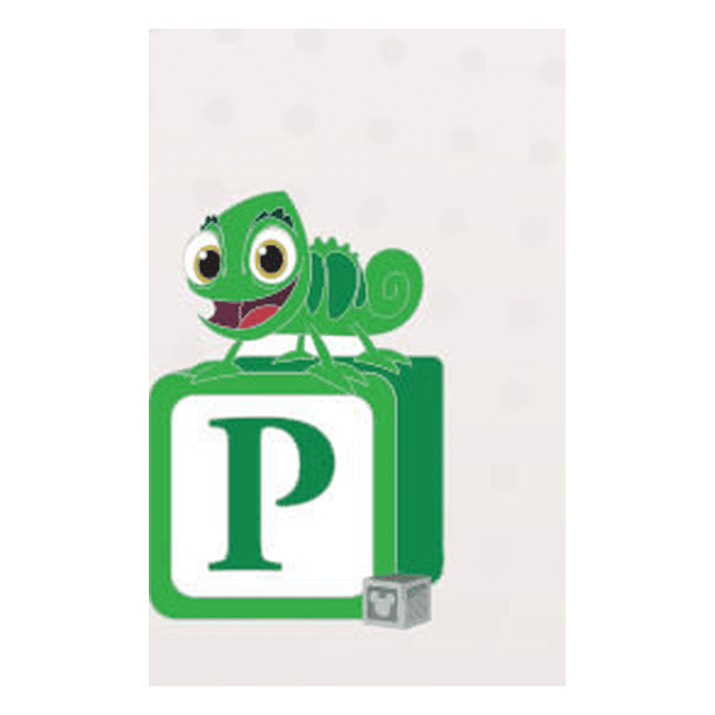 Pascal on Top of P Letter Block - Pin Bookshelf Framed Set front