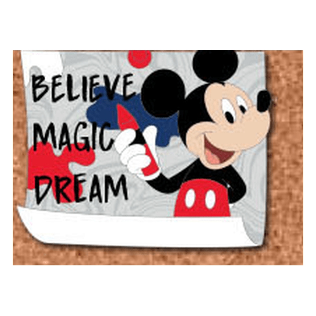 Mickey Mouse and English - Believe, Dream, Magic Character Corkboard front