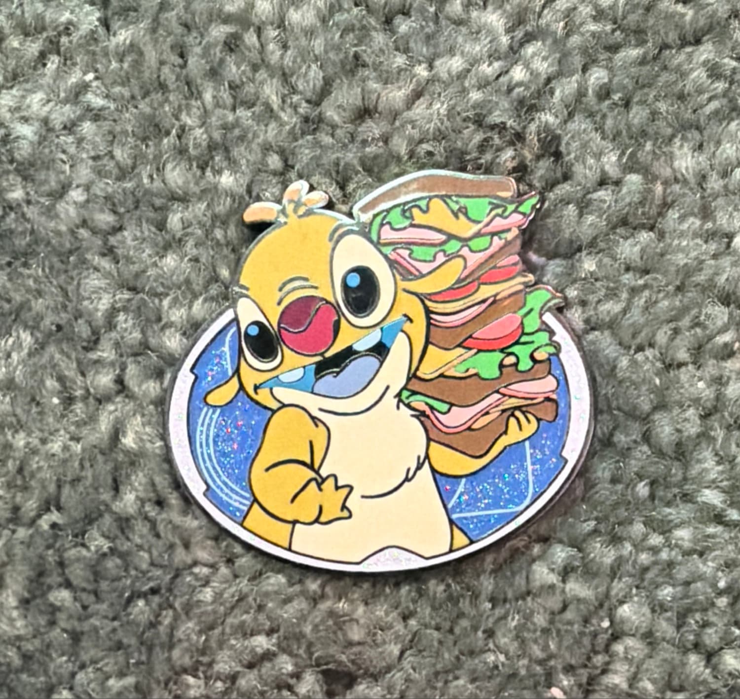 Reuben with Sandwich Enamel Pin front