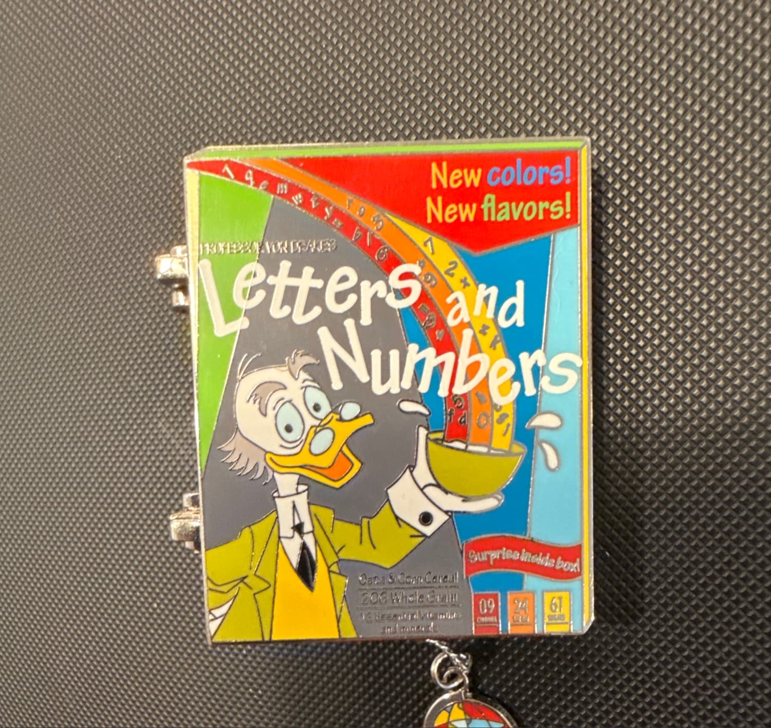 Professor Ludwig Von Drake's Letters and Numbers Cereal Box Hinged Pin front