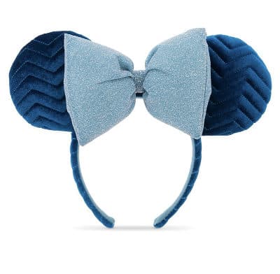 Azul Blue Velvet Chevron Minnie Mouse Ears