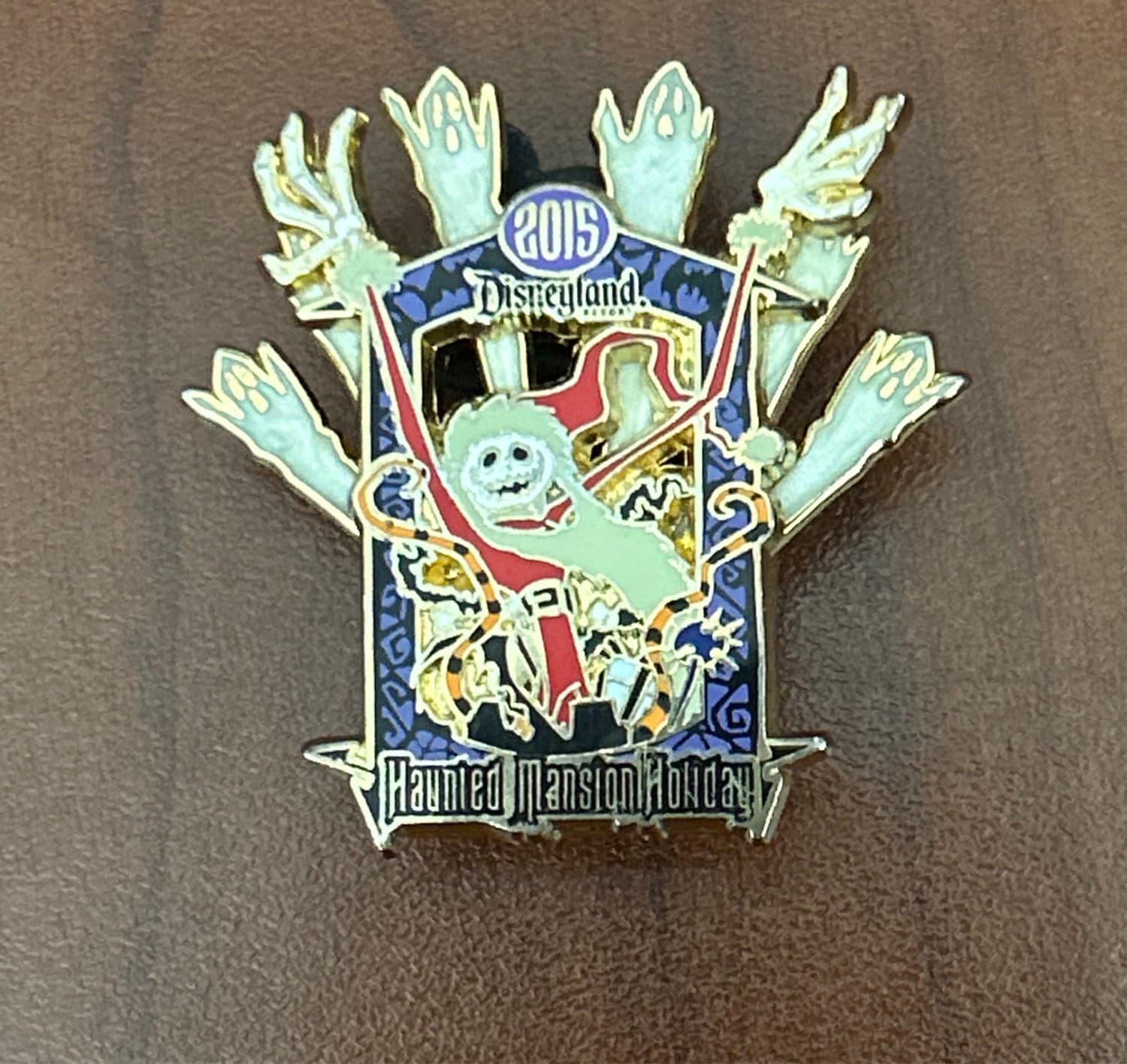 Disneyland Haunted Mansion Holiday Jack Skellington Moveable Ghosts Pin front